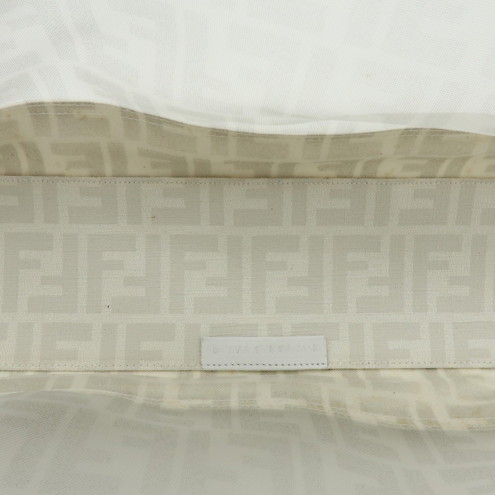 FENDI Zucca Mesh PVC Coated Tote Bag Shoulder Bag White 8BH183