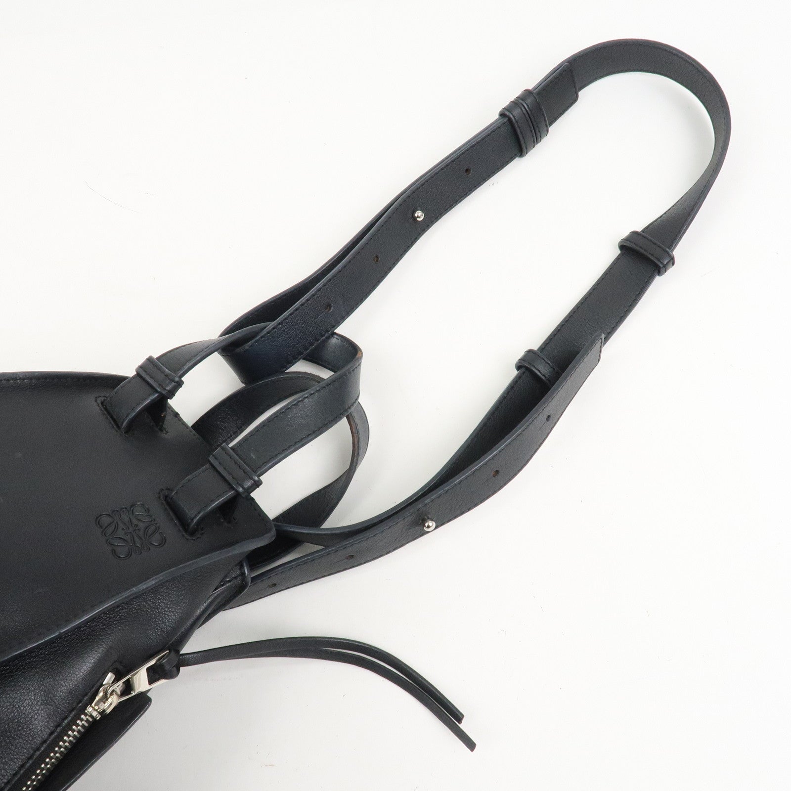 LOEWE Anagram Leather Hammock Small Shoulder Bag Black