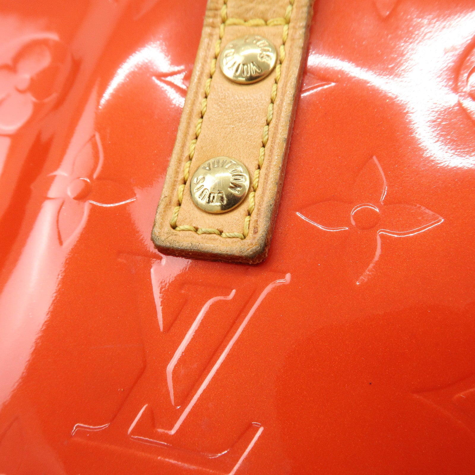 Louis Vuitton Monogram Vernis Lead PM Hand Bag Rouge M91088
