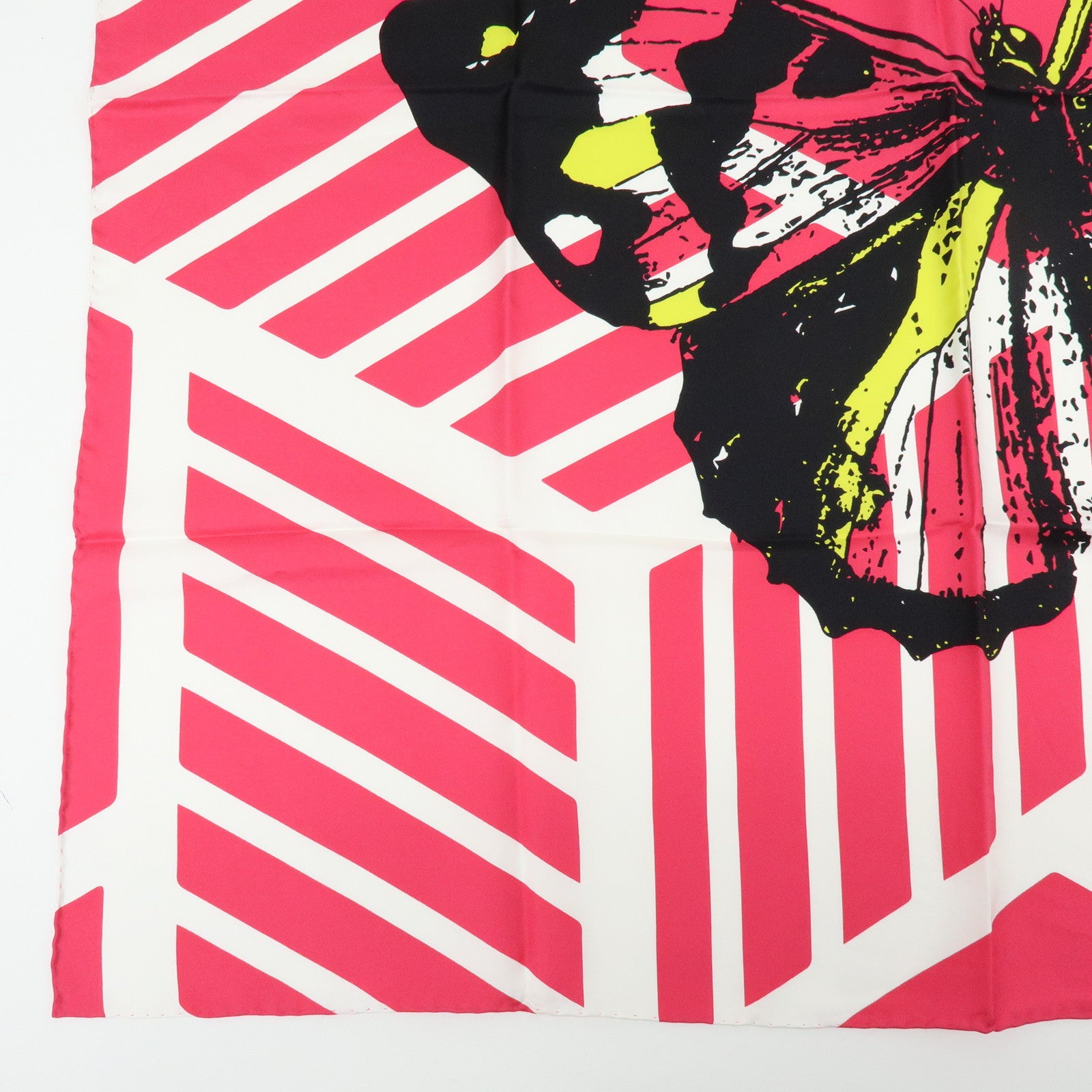 Christian Dior Silk 100% Butterfly Scarf Pink Blue