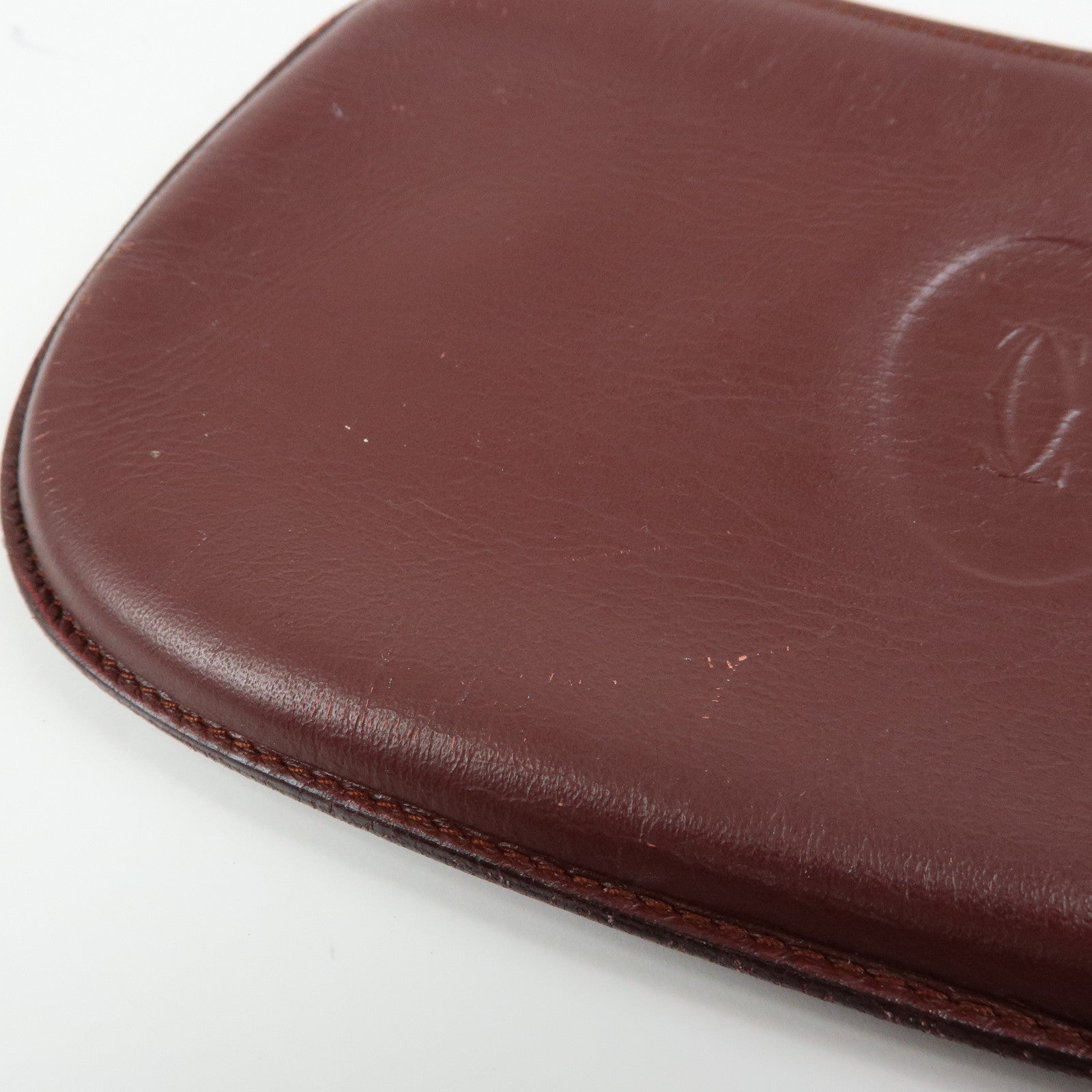 Cartier Must de Cartier Leather Chain Strap Pouch Bordeaux