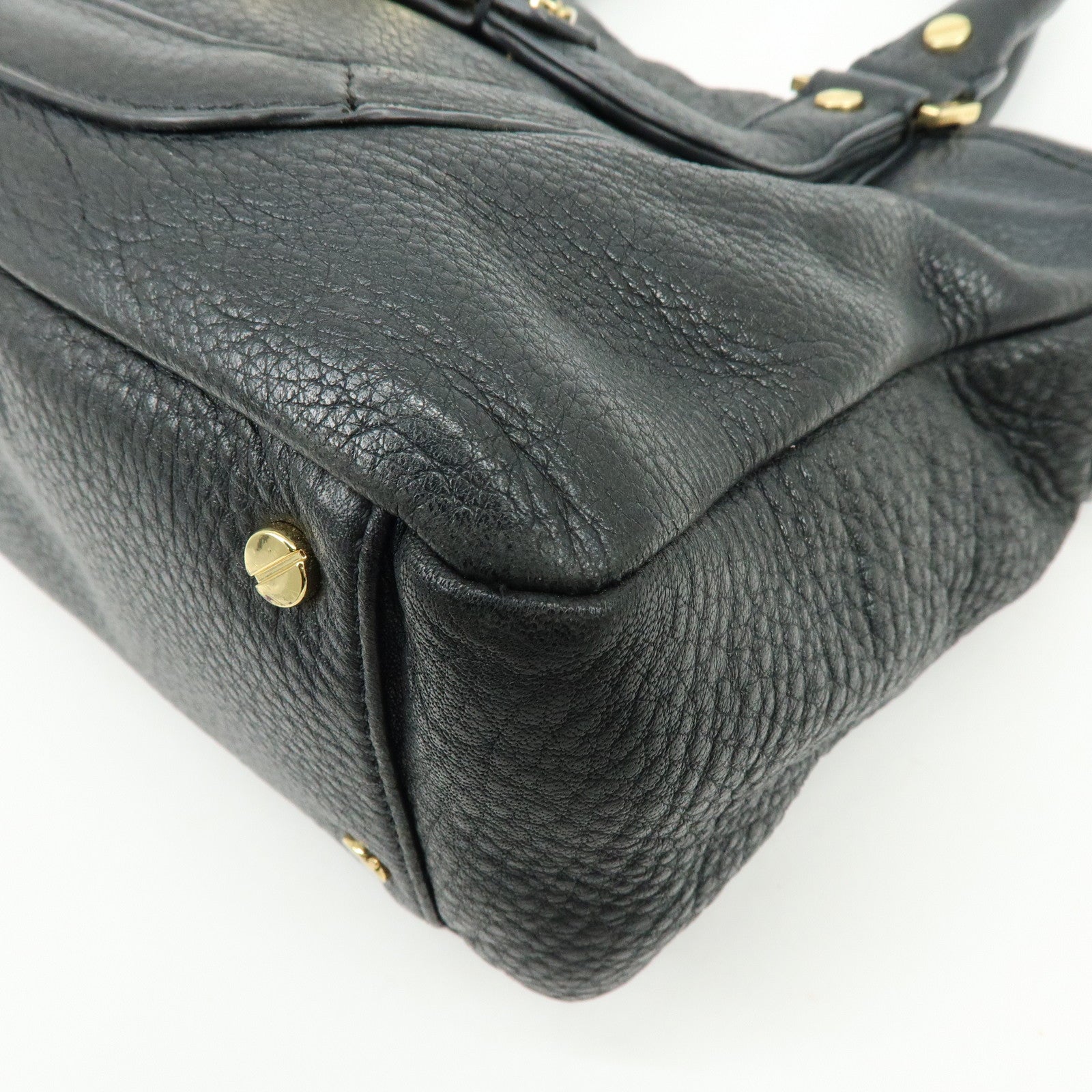 TORY BURCH Double T Leather 2Way Bag Hand Bag Shoulder Bag Black