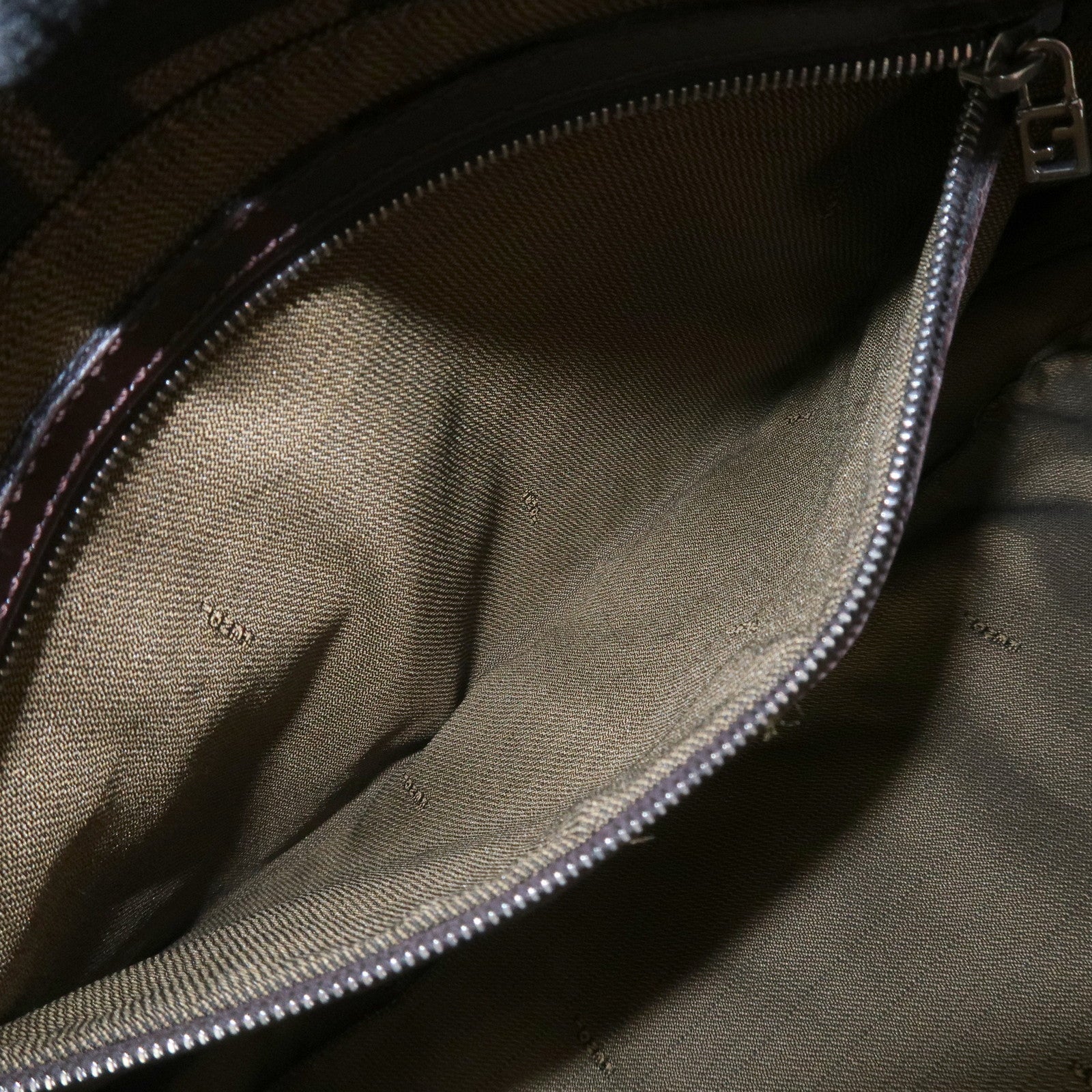 FENDI Zucca Canvas Leather Shoulder Bag Crossbody Bag Brown 26695