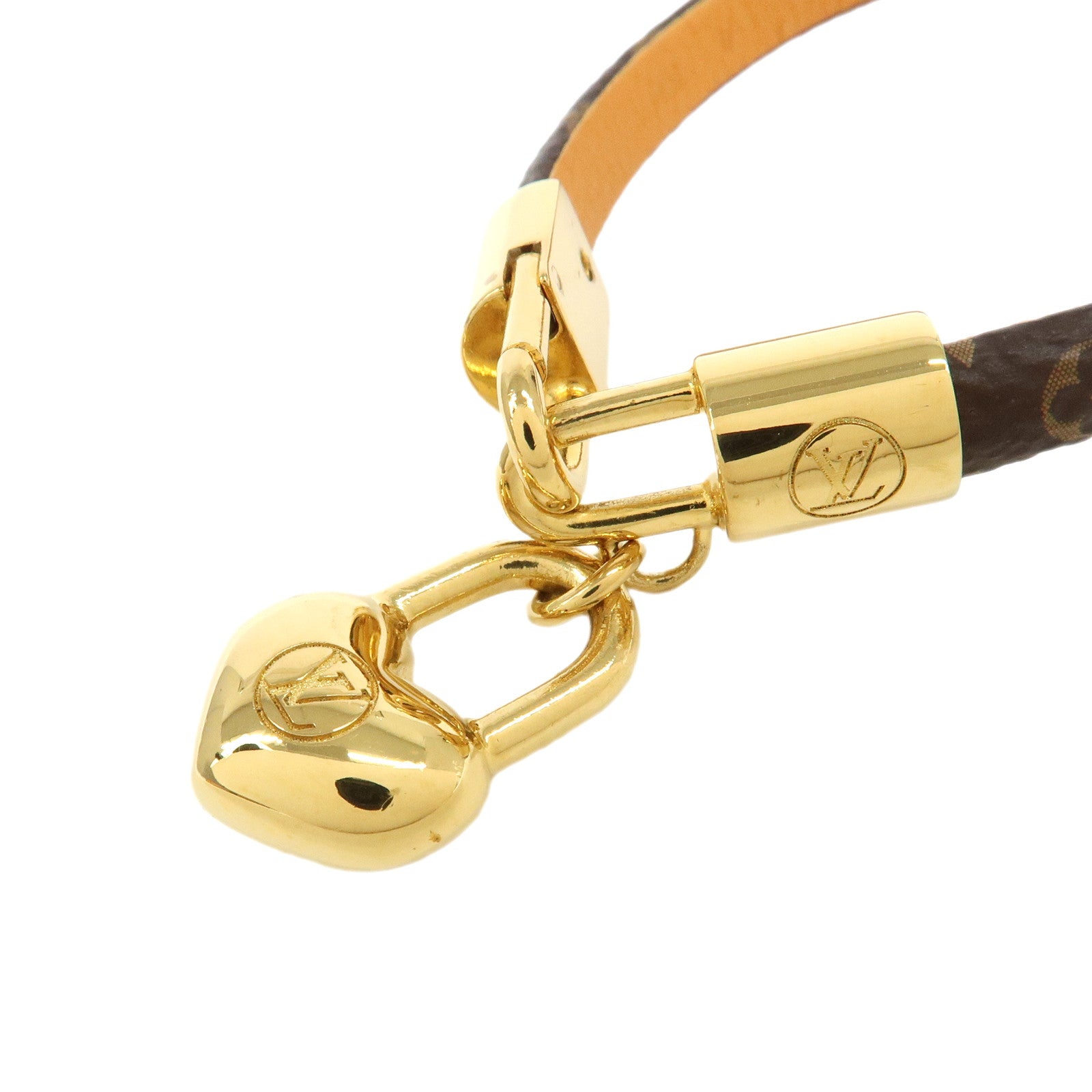 Louis Vuitton Monogram Bracelet Crazy In Lock Size 17 Brown M6451