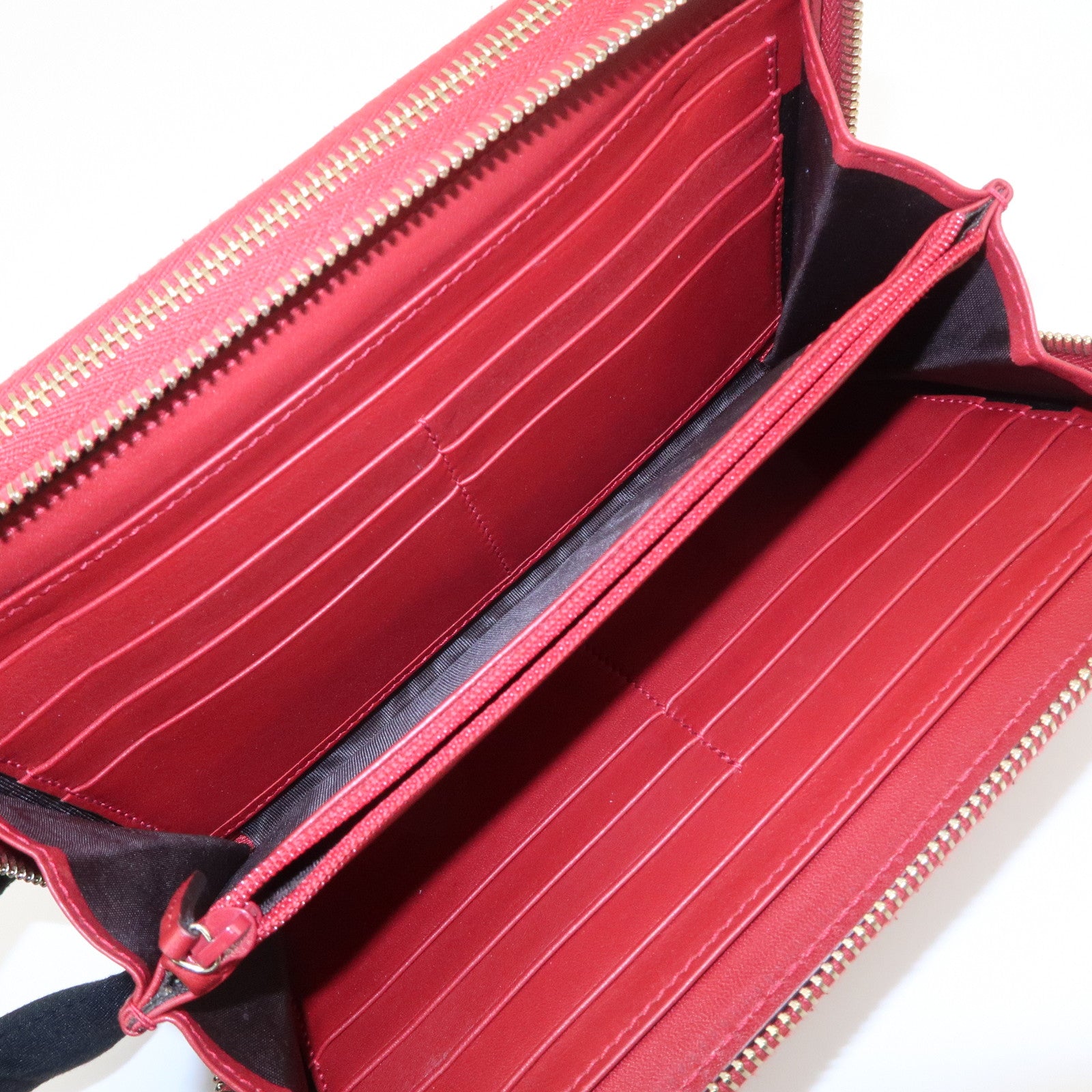 GUCCI Micro Guccissima Leather Travel Case Clutch Bag Red 544250 Used