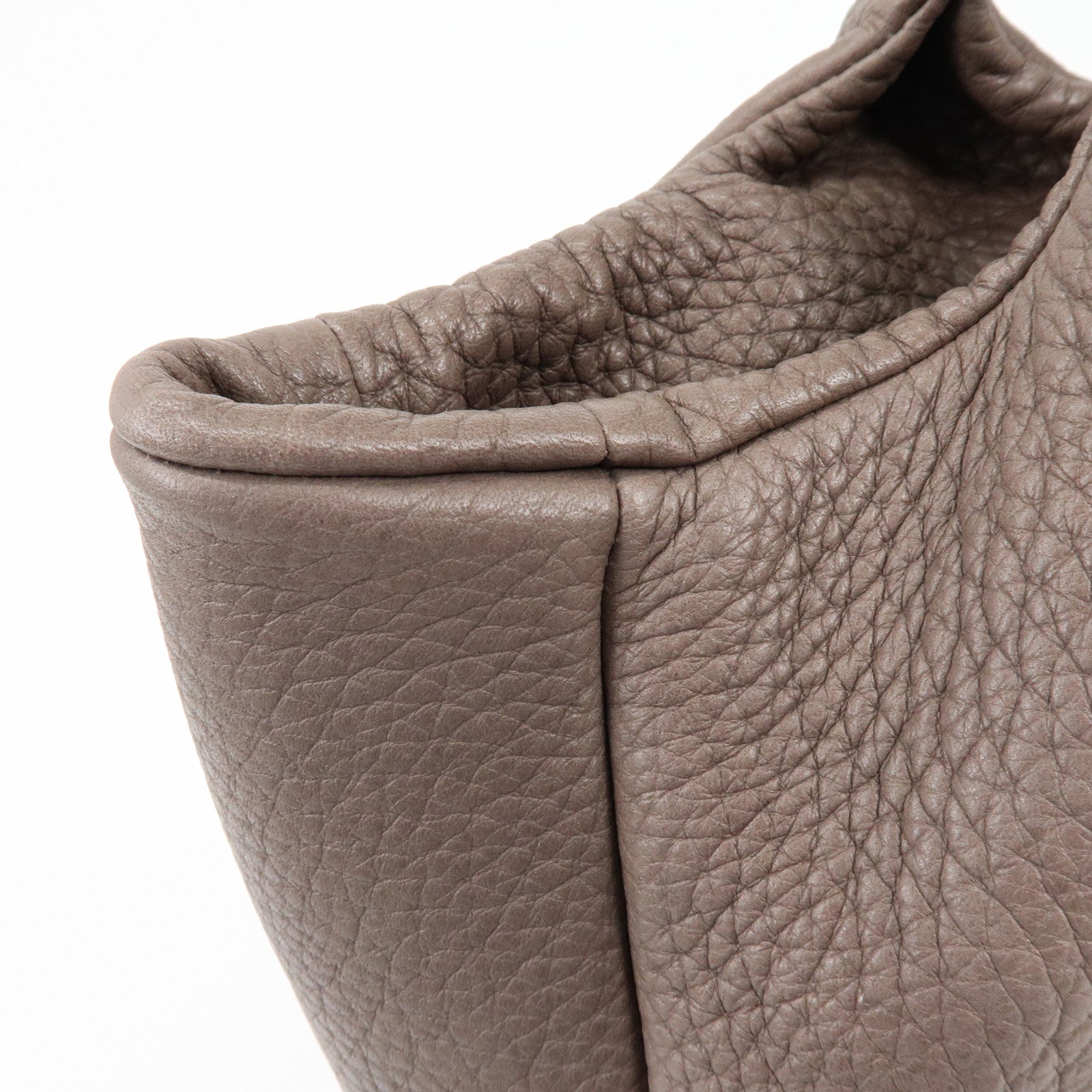 TOD'S Logo Leather Tote Bag Hand Bag Shoulder Bag Greige