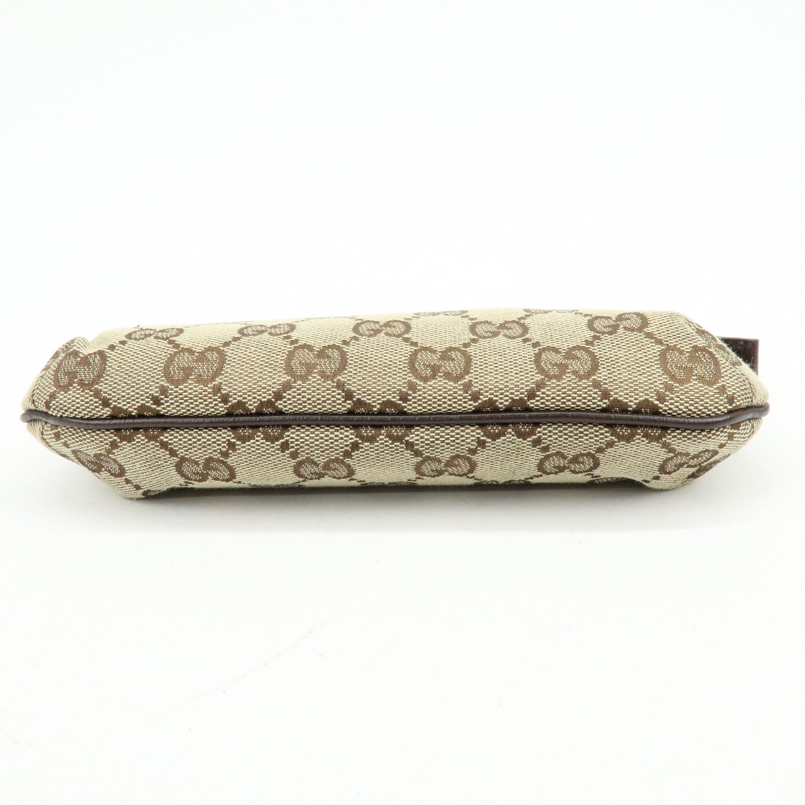 GUCCI Sherry GG Canvas Leather Pouch Jackie Charm Beige 152507