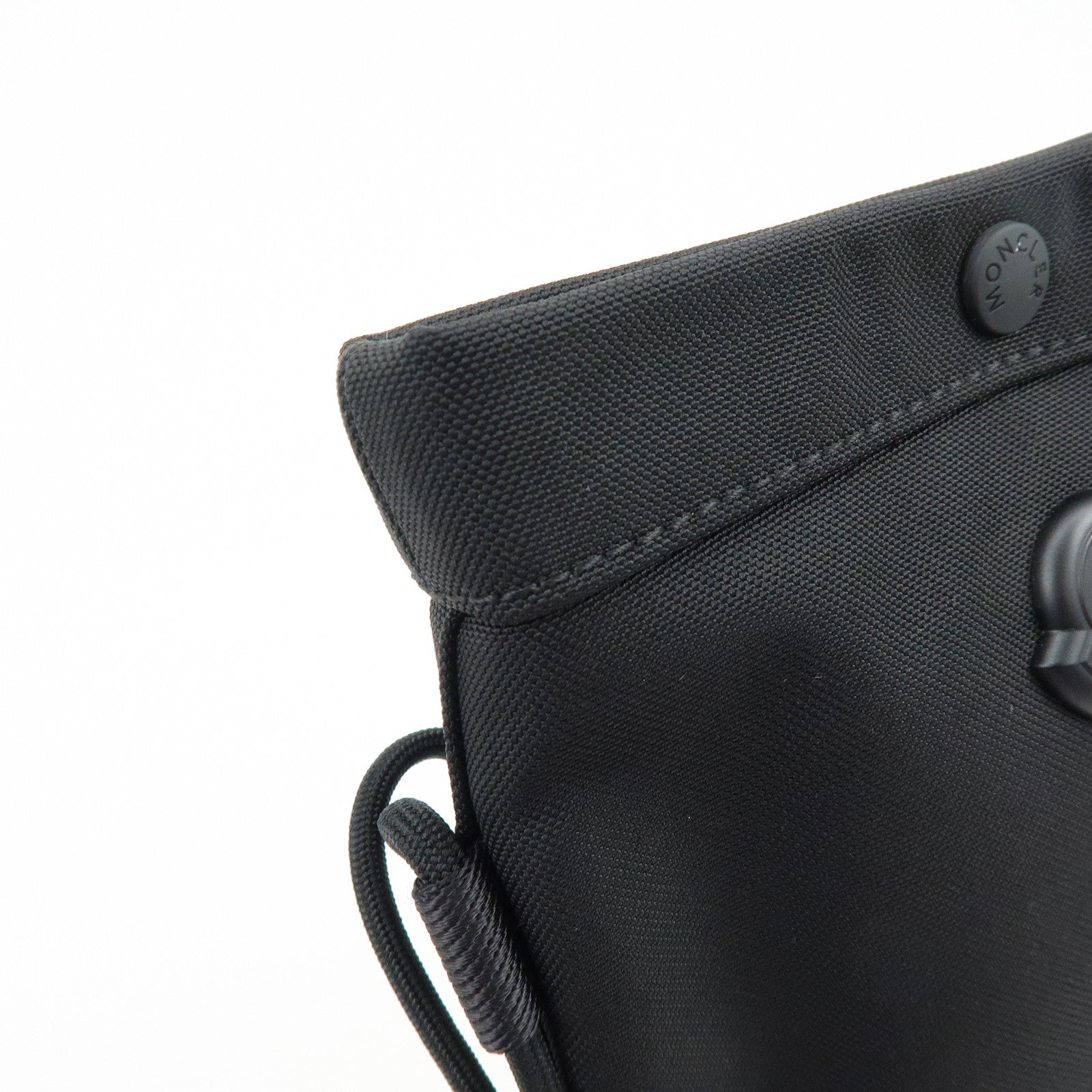 MONCLER Nylon Suede Leather Shoulder Bag Tech Phone Bag Black