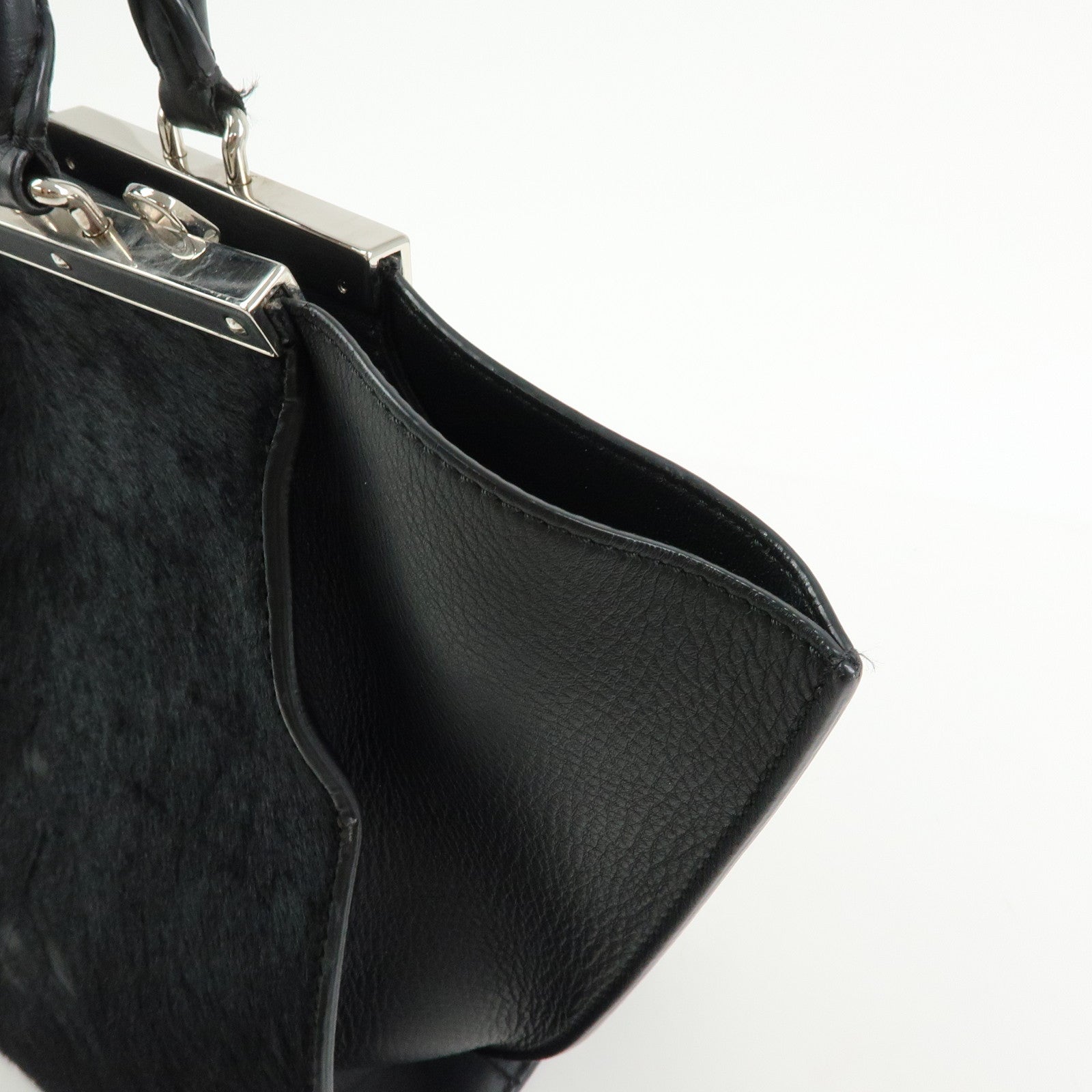 FENDI Trois Jours Leather Pony Hair 2Way Hand Shoulder Bag 8BH279
