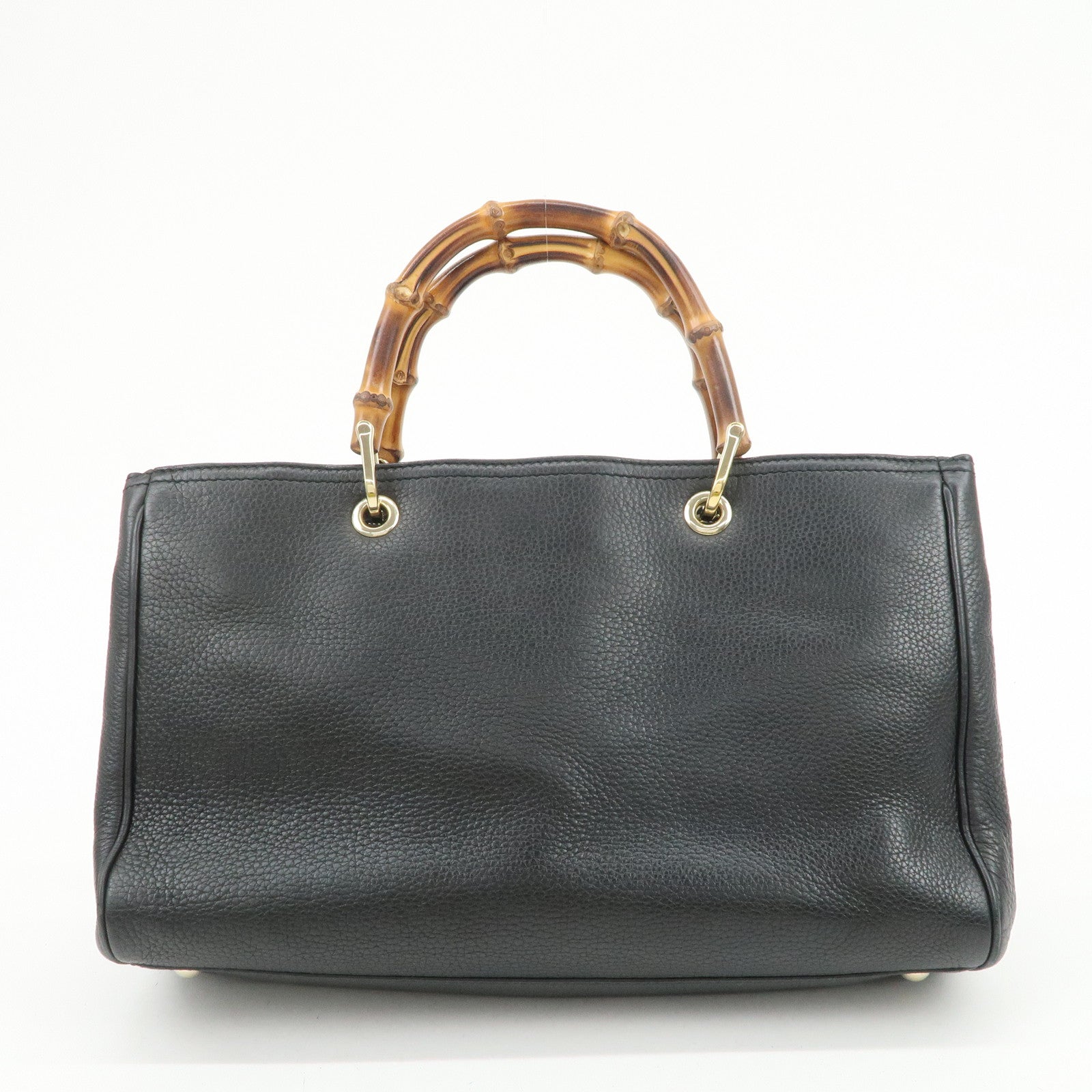 GUCCI Bamboo Shopper Medium 2Way Bag Shoulder Bag Black 323660