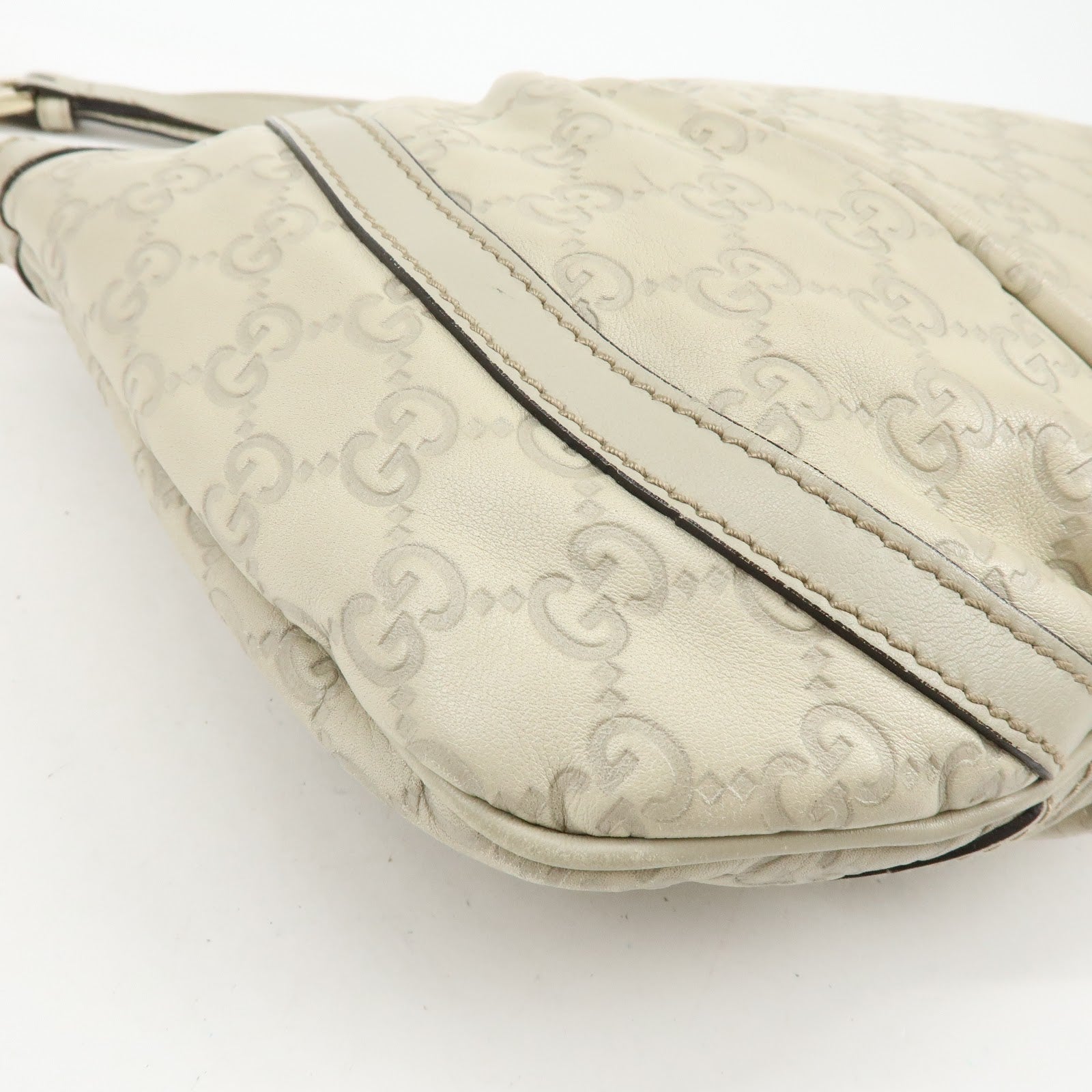 Gucci Abbey Guccissima Leather Shoulder Crossbody Bag Ivory 203257