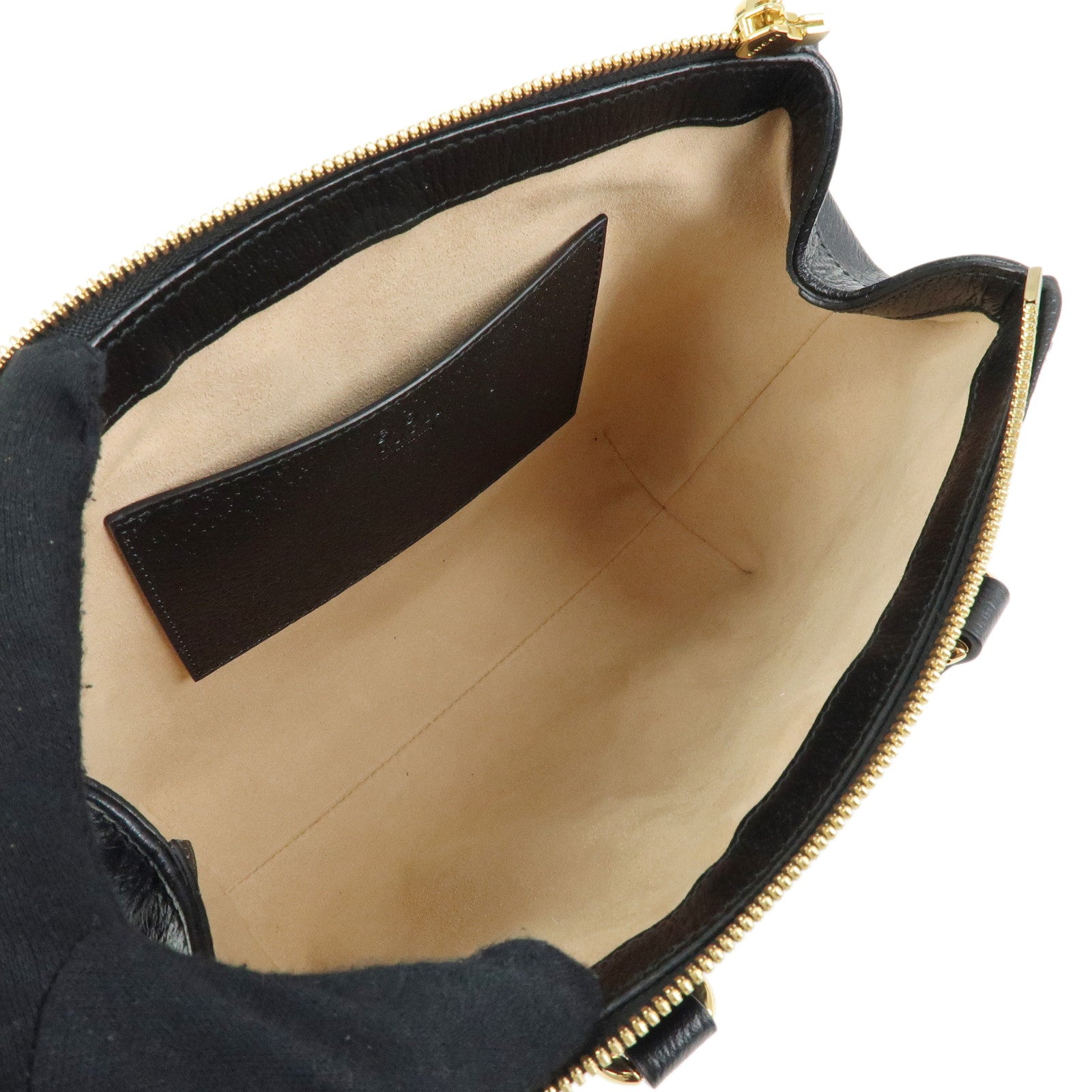 GUCCI Ophidia Sherry Leather 2Way Bag Hand Bag Black 719882
