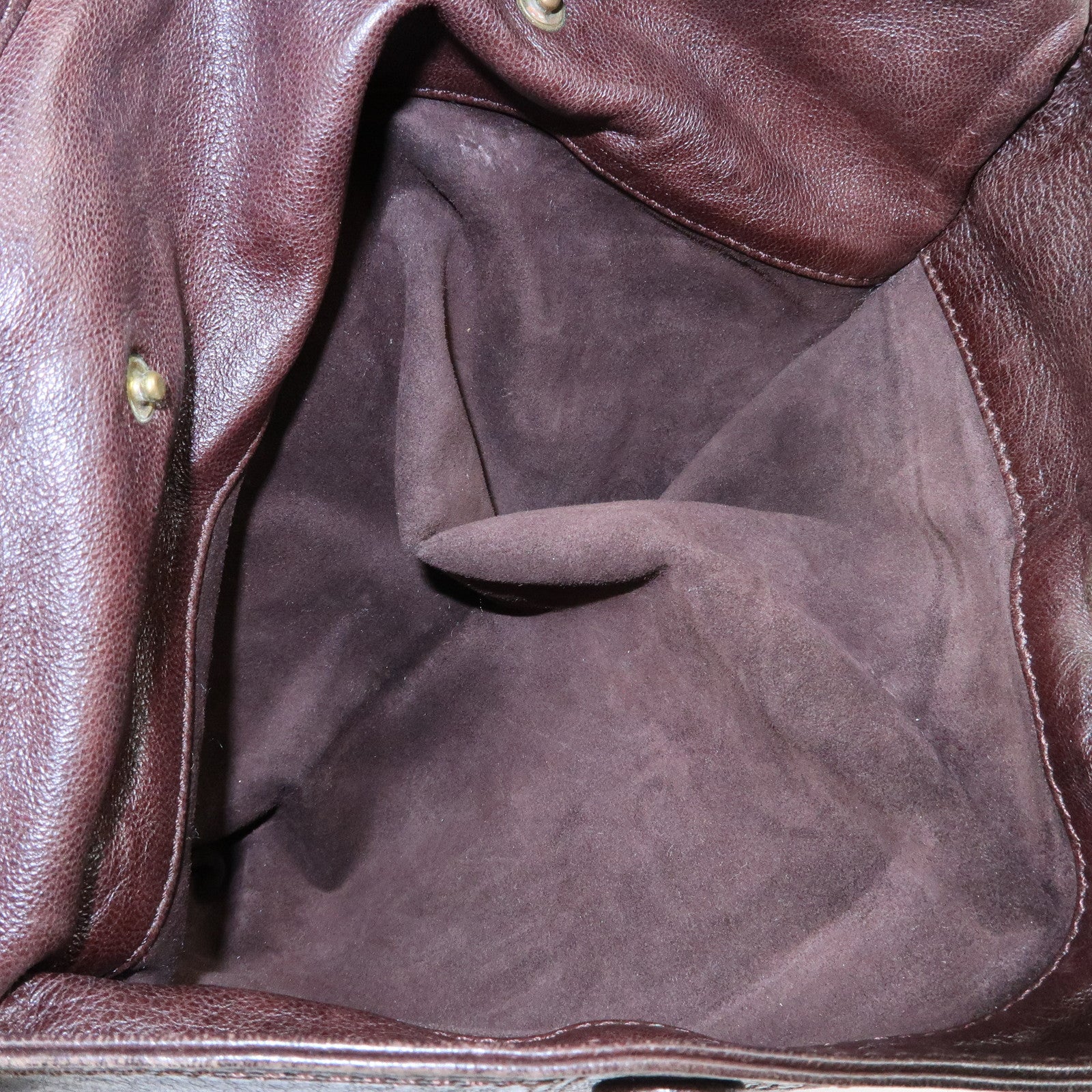 CELINE Side Ribbon Leather Shoulder Bag Hand Bag Brown