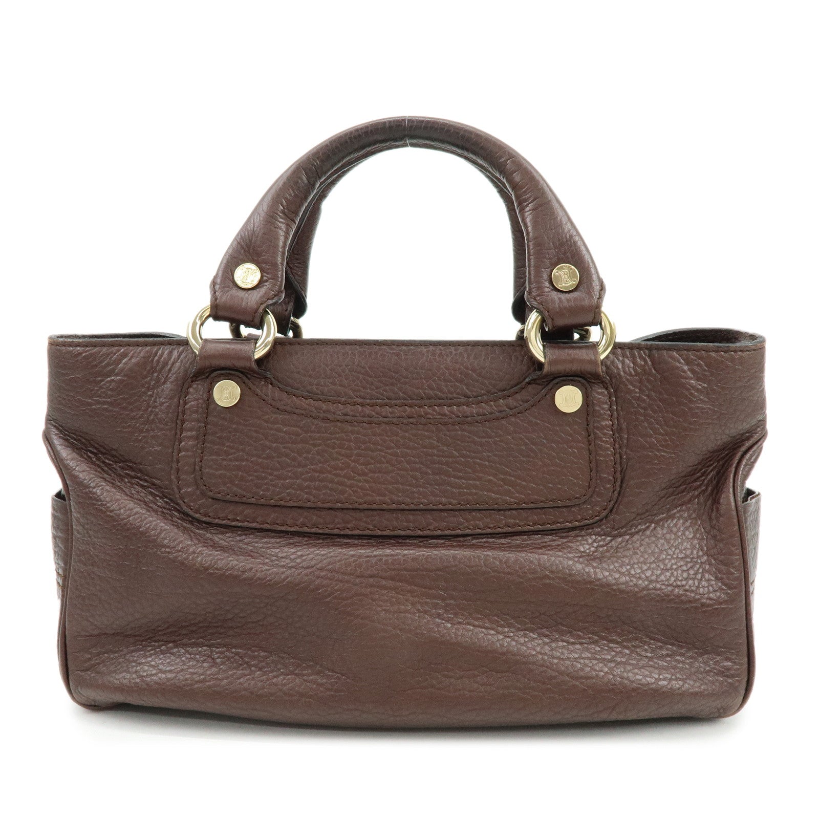 CELINE Macadam Leather Boogie Bag Hand Bag Burgundy