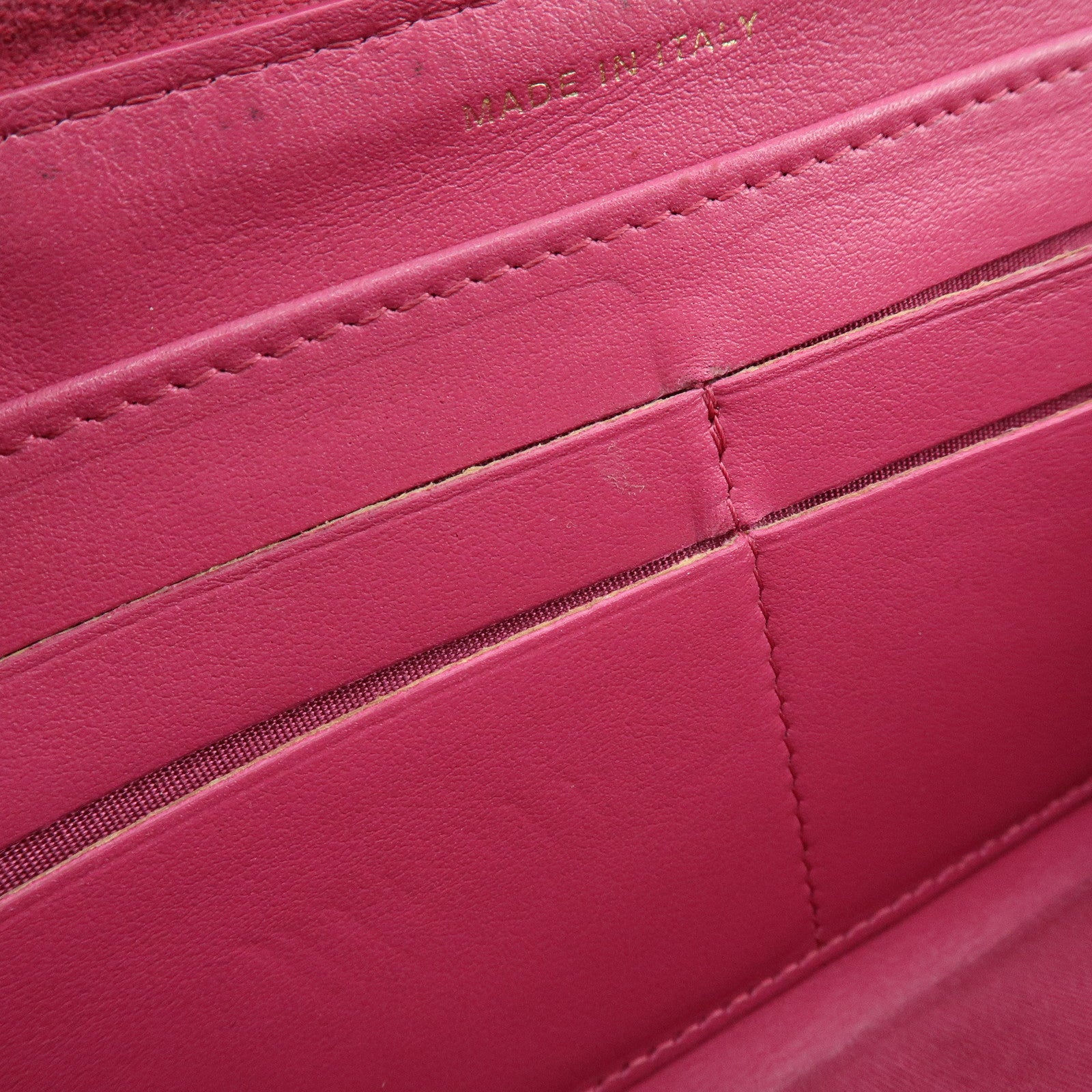 CHANEL Camellia No.5 COCO Mark Calf Leather Zippy Long Wallet Pink