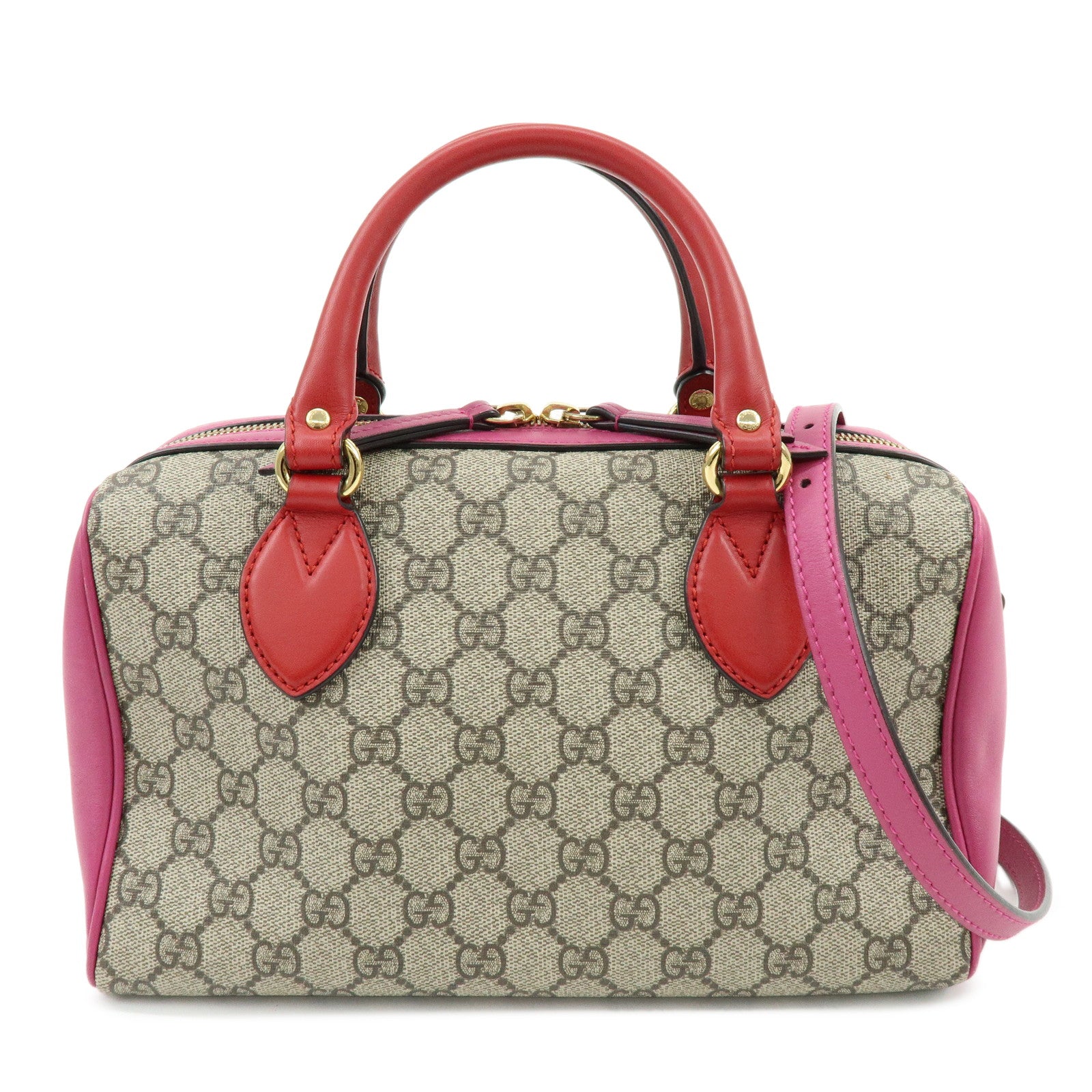 GUCCI GG Supreme Leather 2Way Bag Hand Shoulder Bag Beige 409529