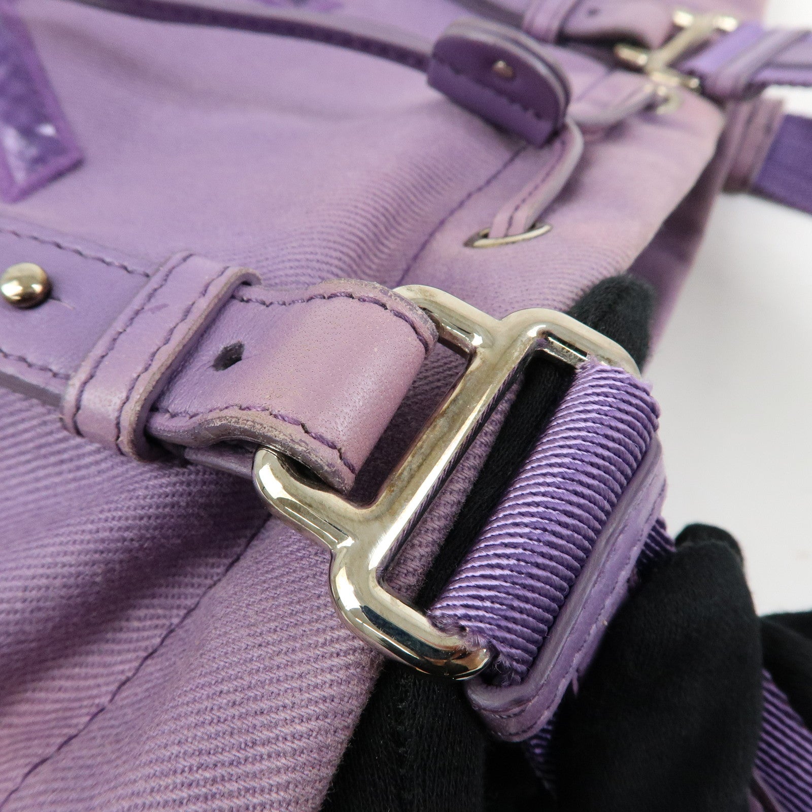 SAINT LAURENT PARIS Kahala Cassandra Canvas Tote Bag Purple 121631