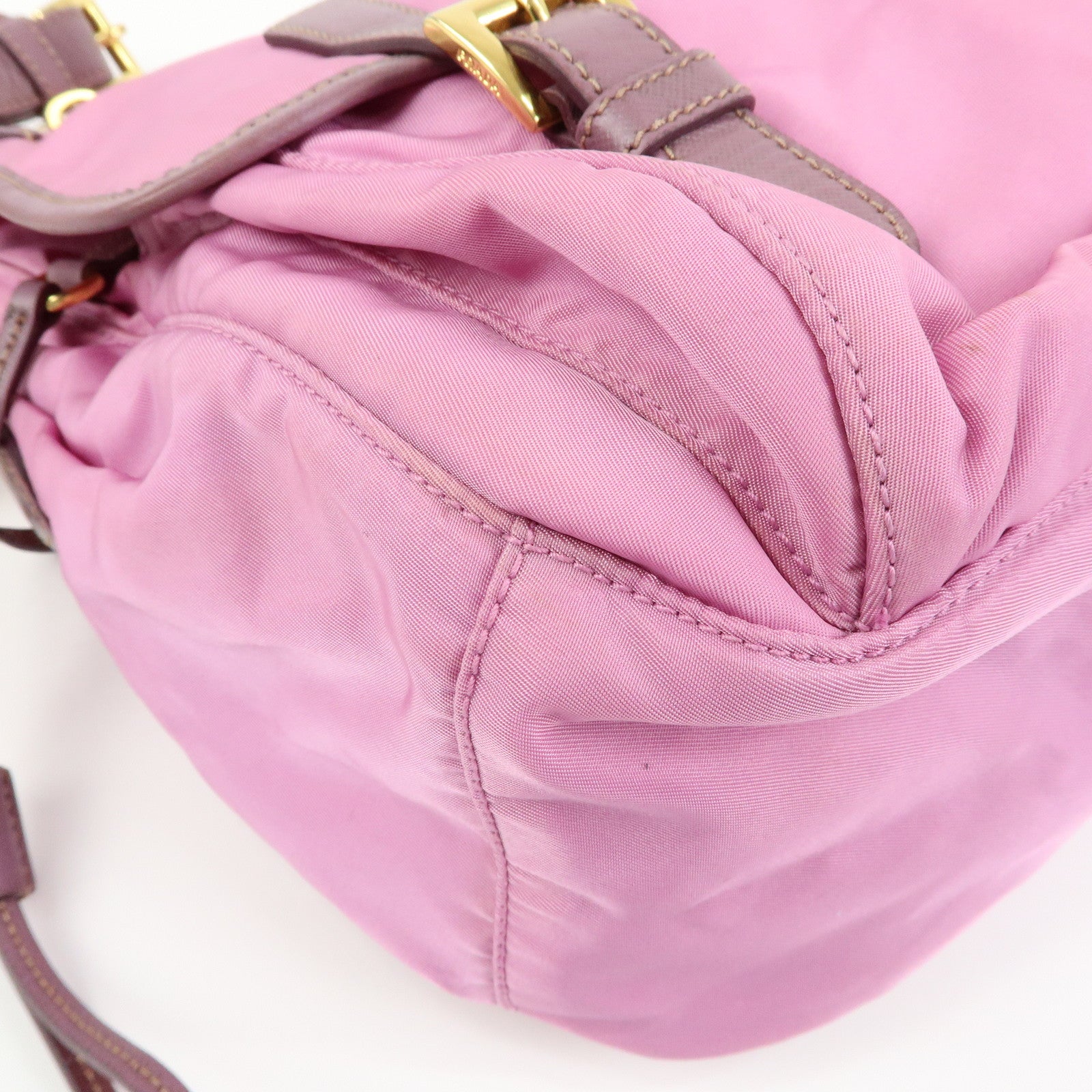 PRADA Nylon Saffiano Leather Shoulder Bag Crossbody Bag Purple