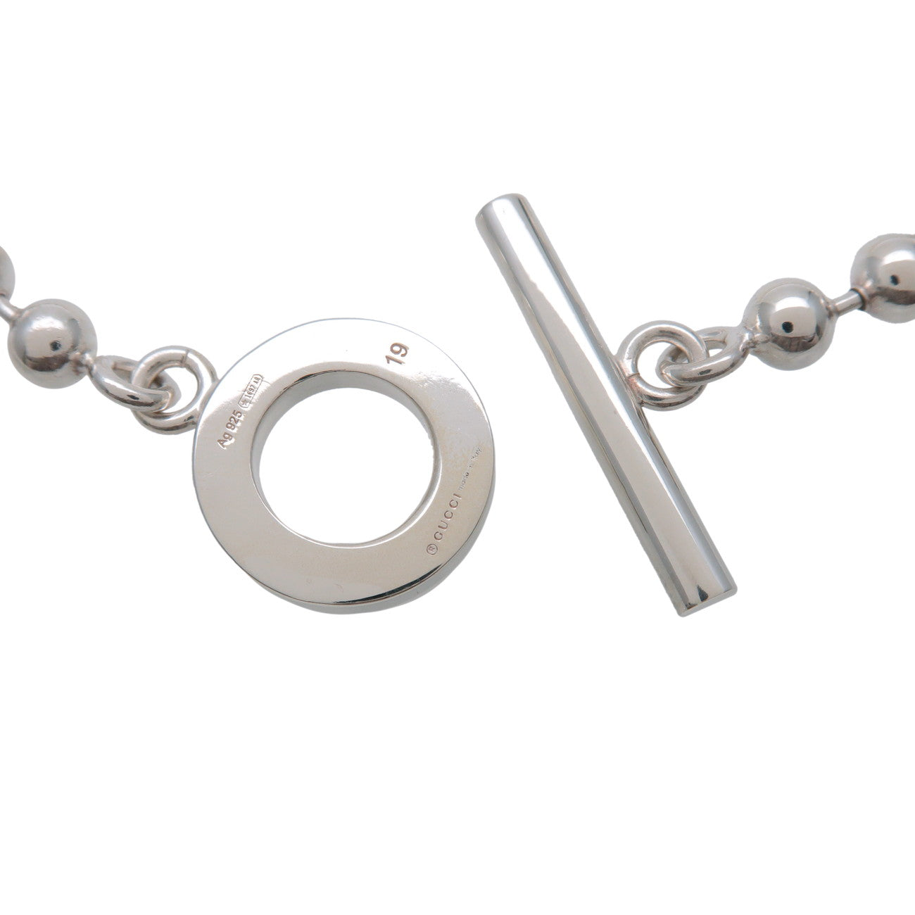 GUCCI Logo 19 Ball Chain Bracelet SV925 Silver 010294