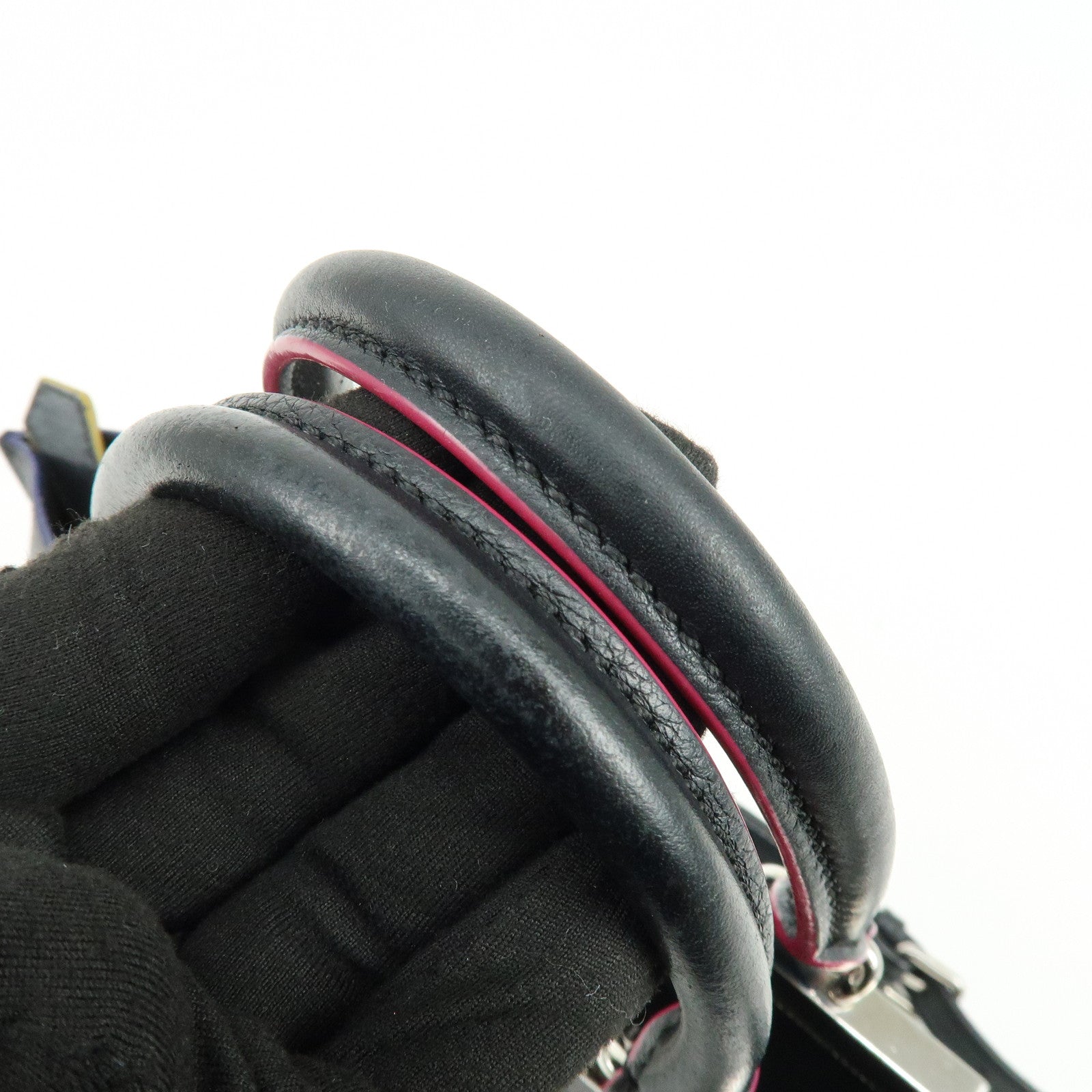 FENDI Trois Jours Leather 2Way Bag Hand Bag Shoulder Bag Black