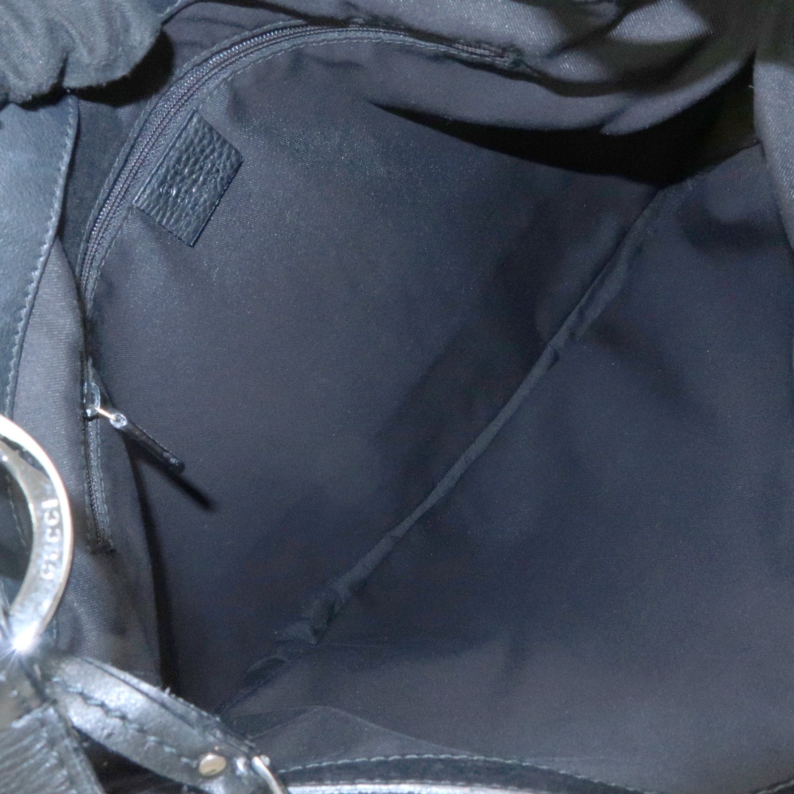 GUCCI GG Canvas Leather Shoulder Bag Hand Bag Black 179777