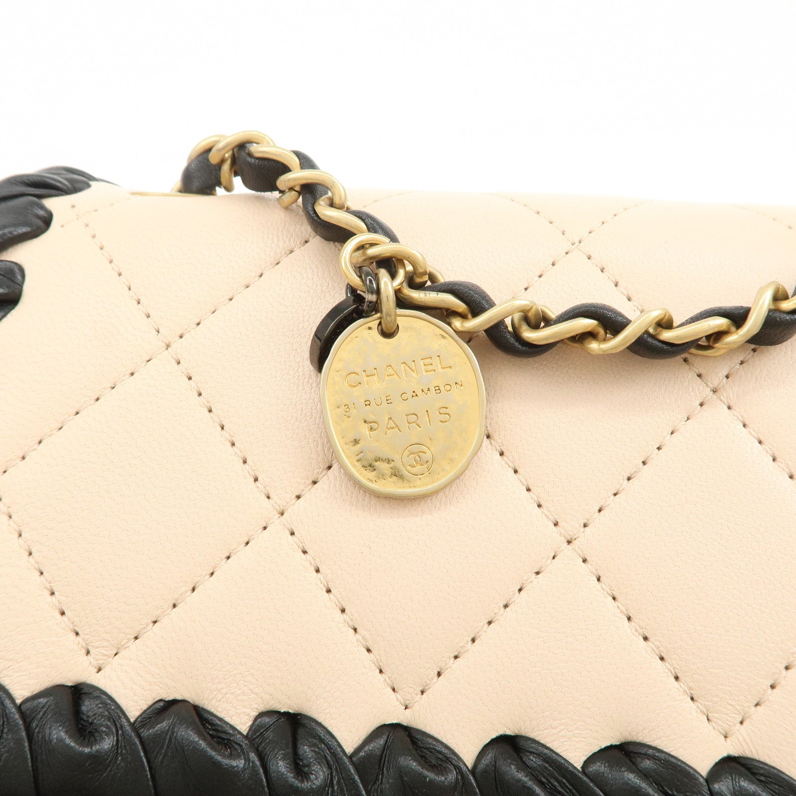 CHANEL Matelasse Mini Flap Lamb Skin Chain Shoulder Bag AS2495