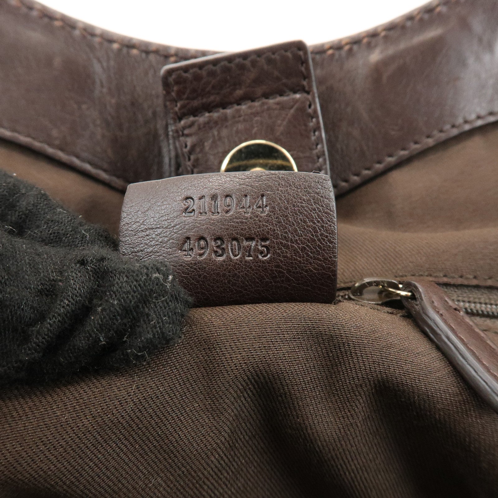 GUCCI Sukey Interlocking G Leather Tote Bag Hand Bag Brown 211944