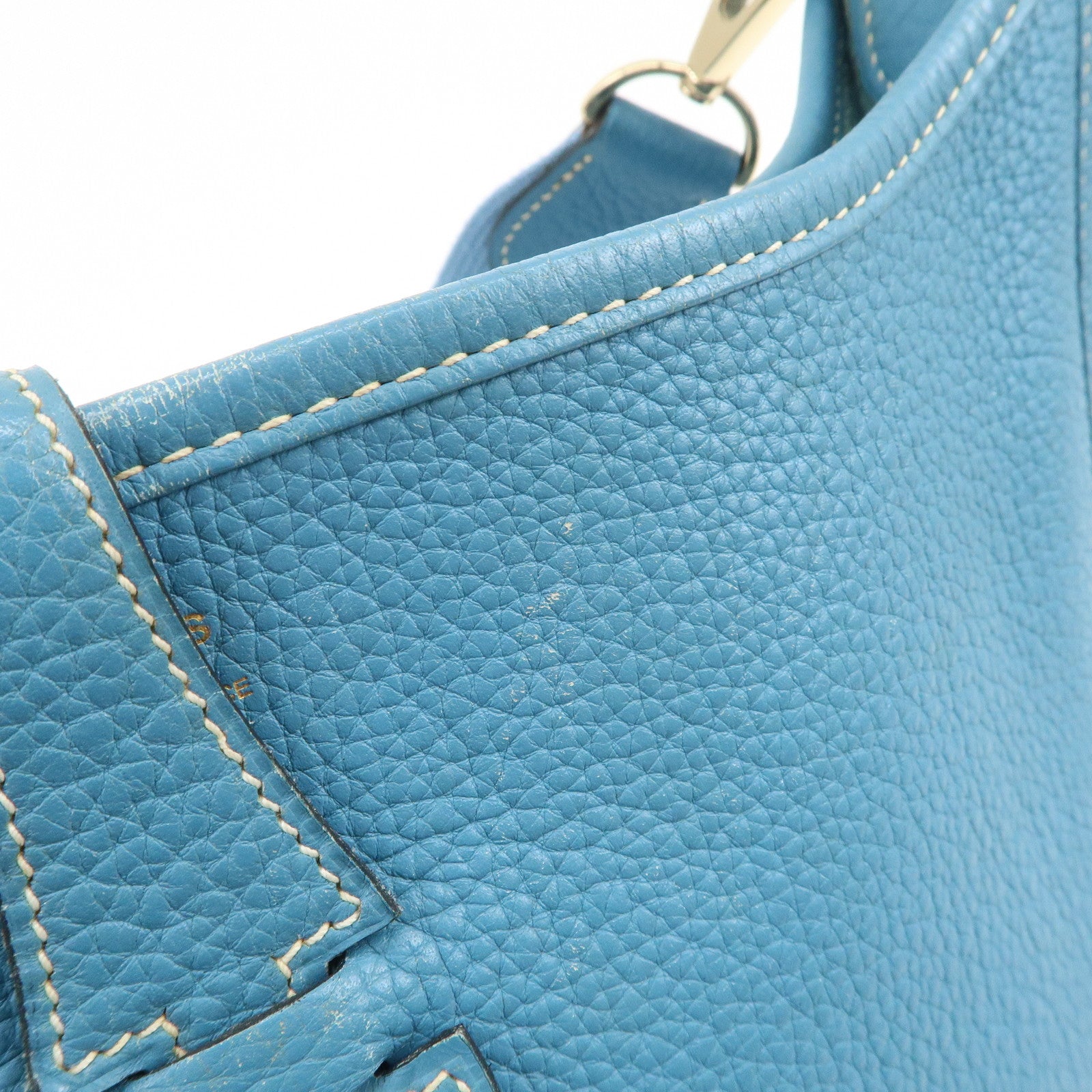 HERMES Taurillon Clemence Canvas Evelyne 3PM L Stamped Shoulder Bag