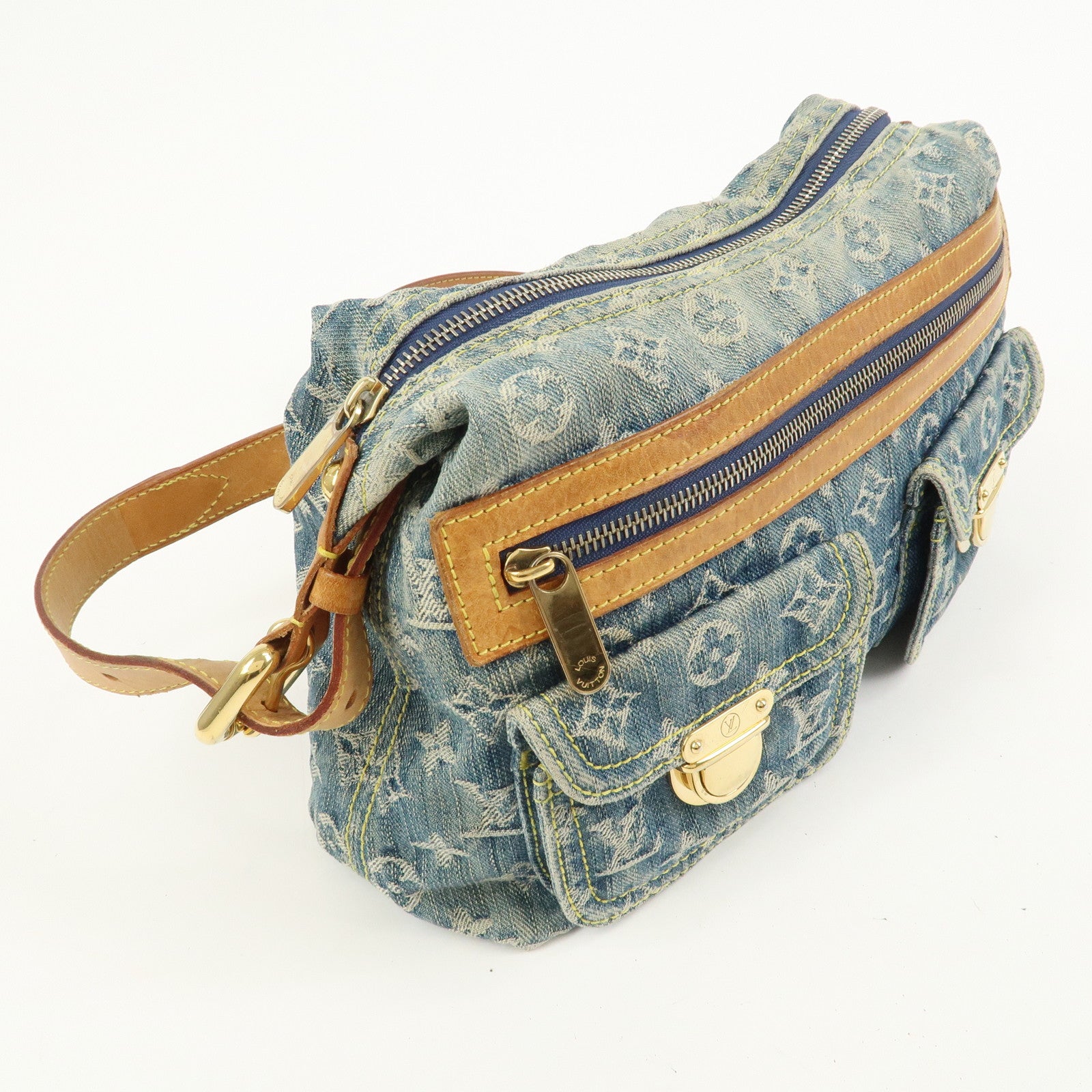 Louis Vuitton Monogram Denim Baggy PM 2Way Bag Shoulder Bag M95049