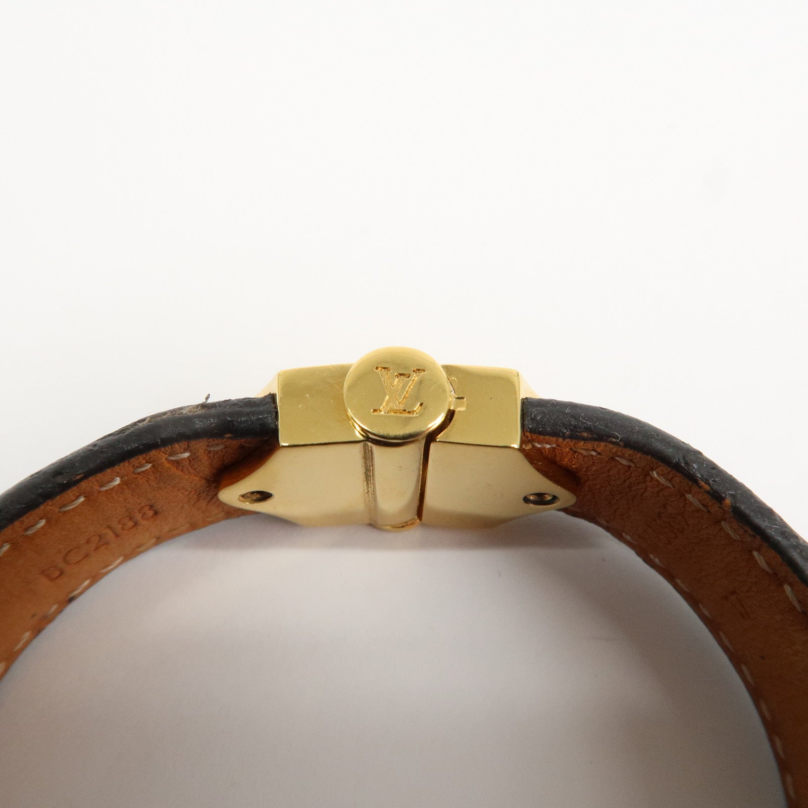 Louis Vuitton Monogram Bracelet Spirit Bangle Gold HDW M6689 Used