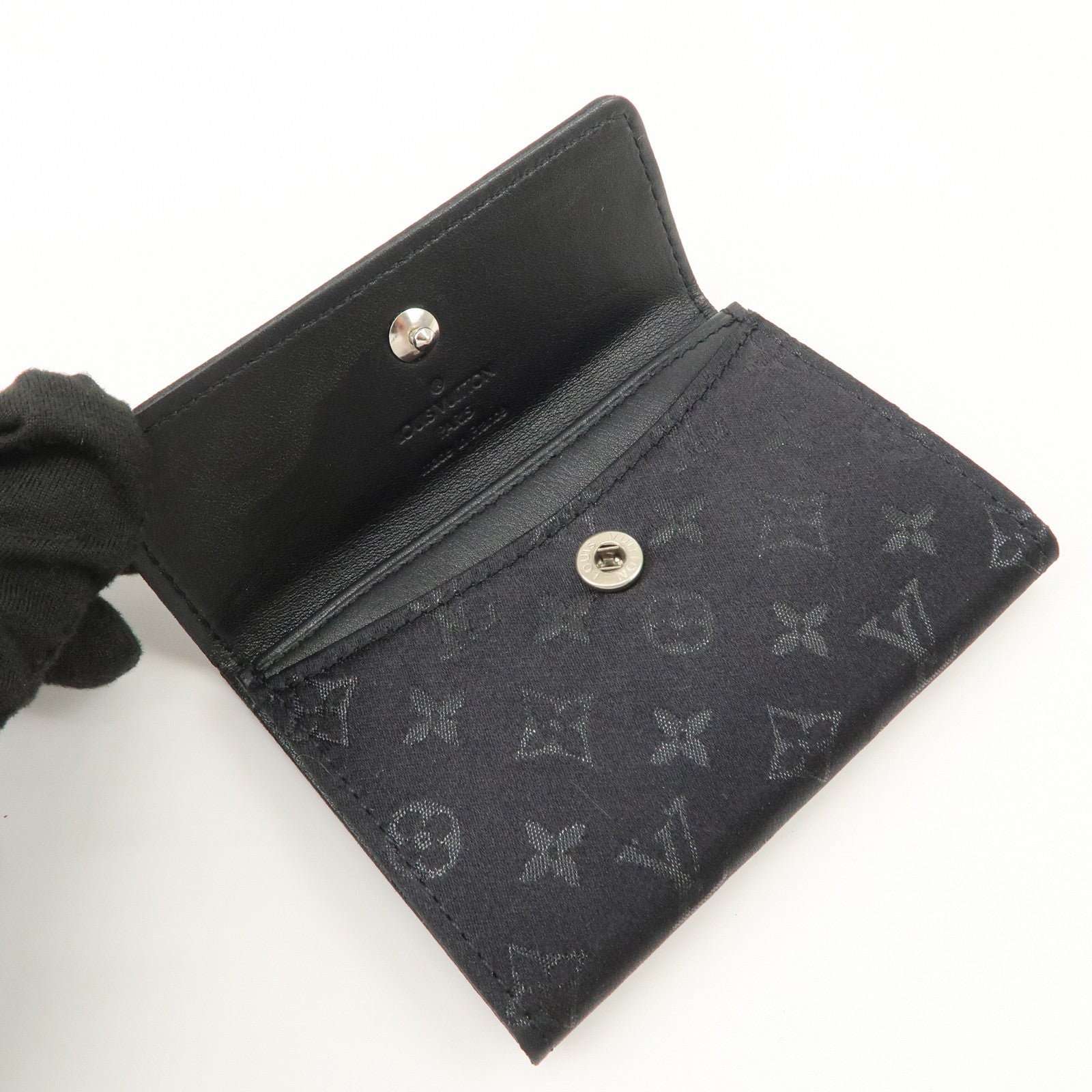 Louis Vuitton Monogram Satin Porte Monnaie Coin Case Noir M92137