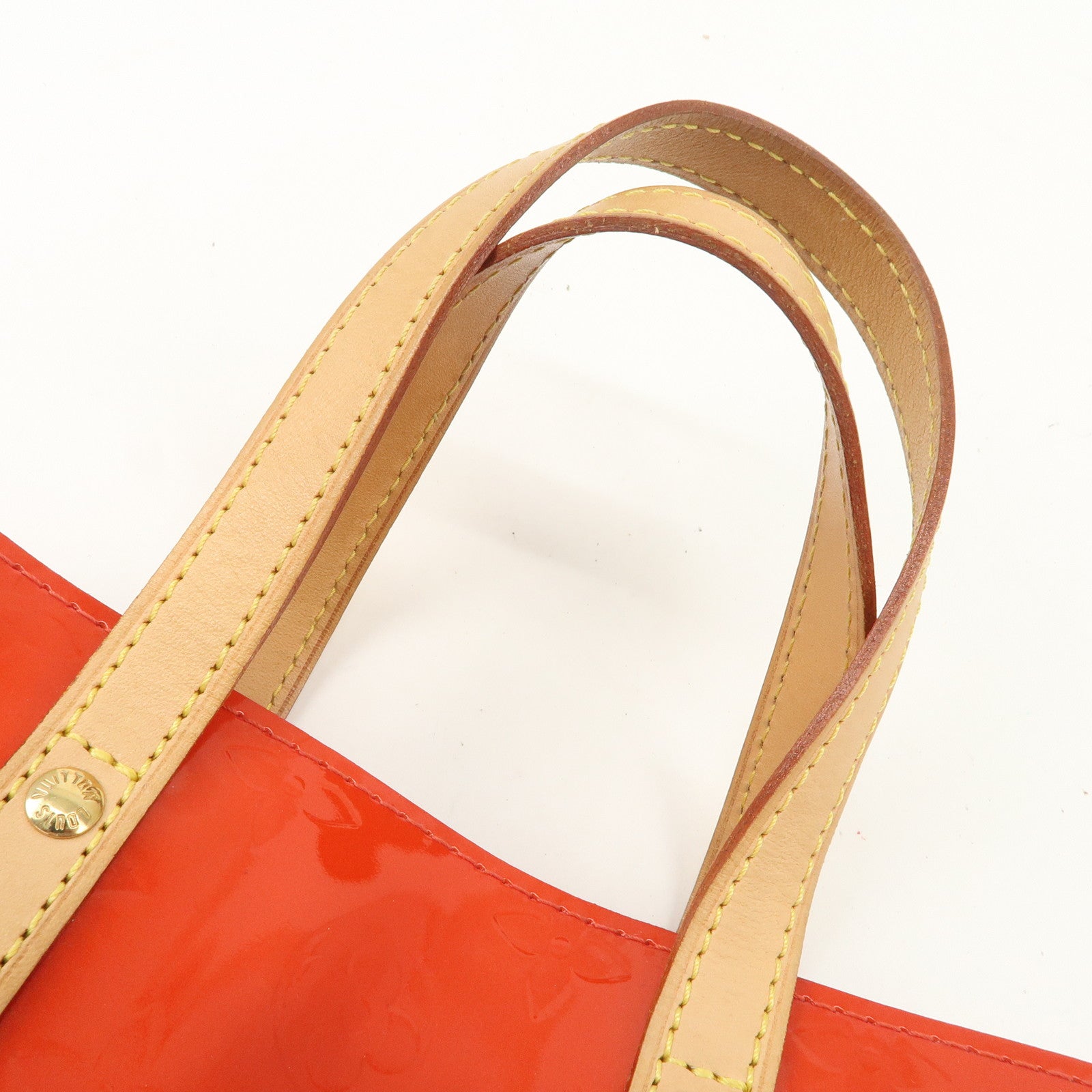 Louis Vuitton Monogram Vernis Lead PM Hand Bag Rouge M91088