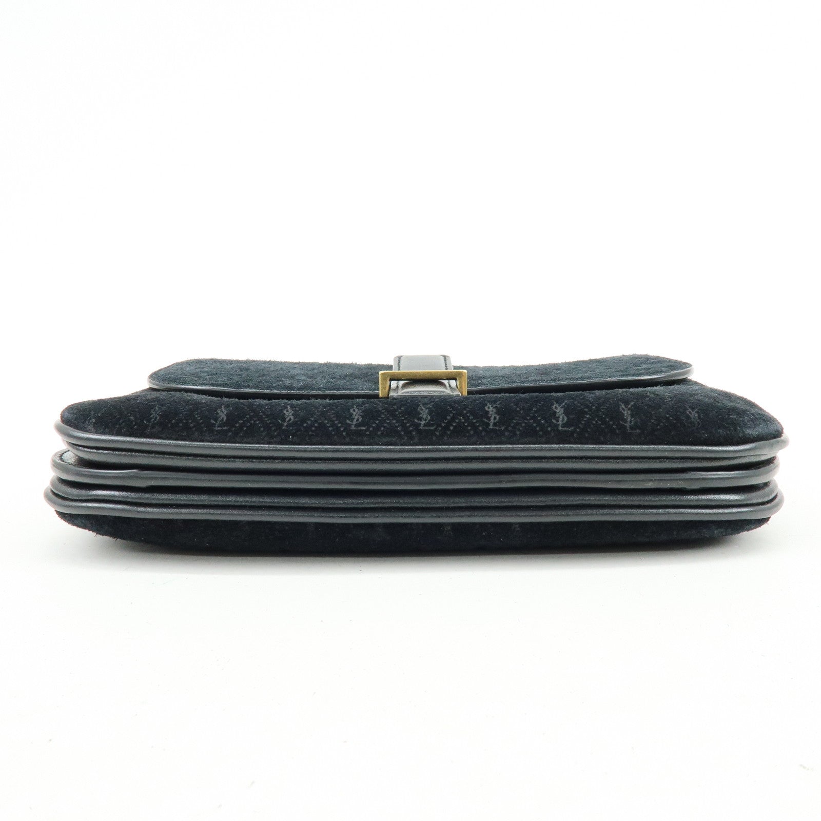 SAINT LAURENT PARIS Le Monogram Suede Leather Shoulder Bag Black