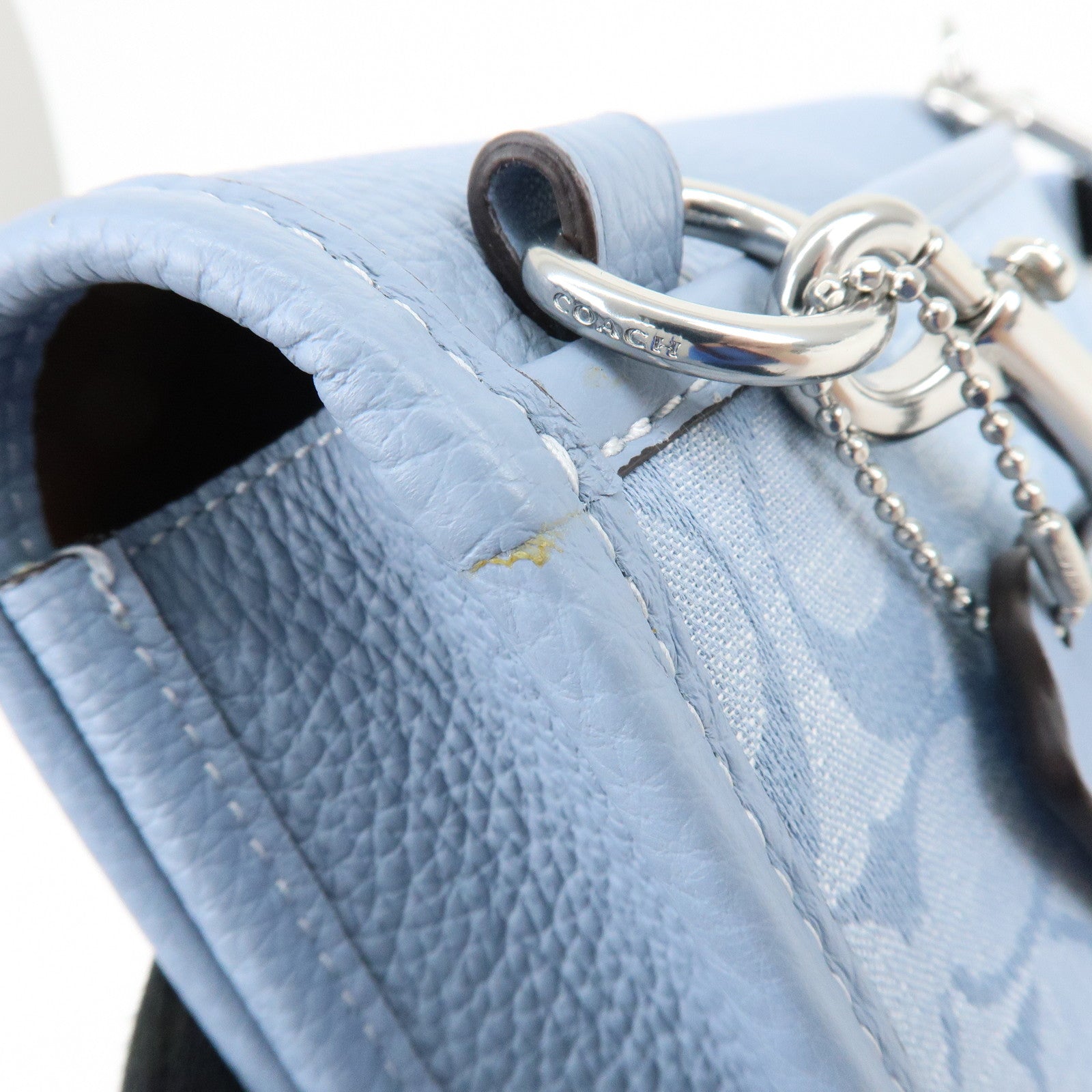 COACH Signature Canvas Leather Shoulder Bag Crossbody Bag Blue