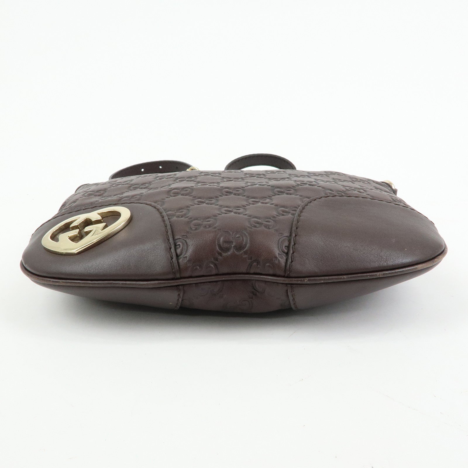 GUCCI Lovely Heart Guccissima Leather Shoulder Bag Brown 257072