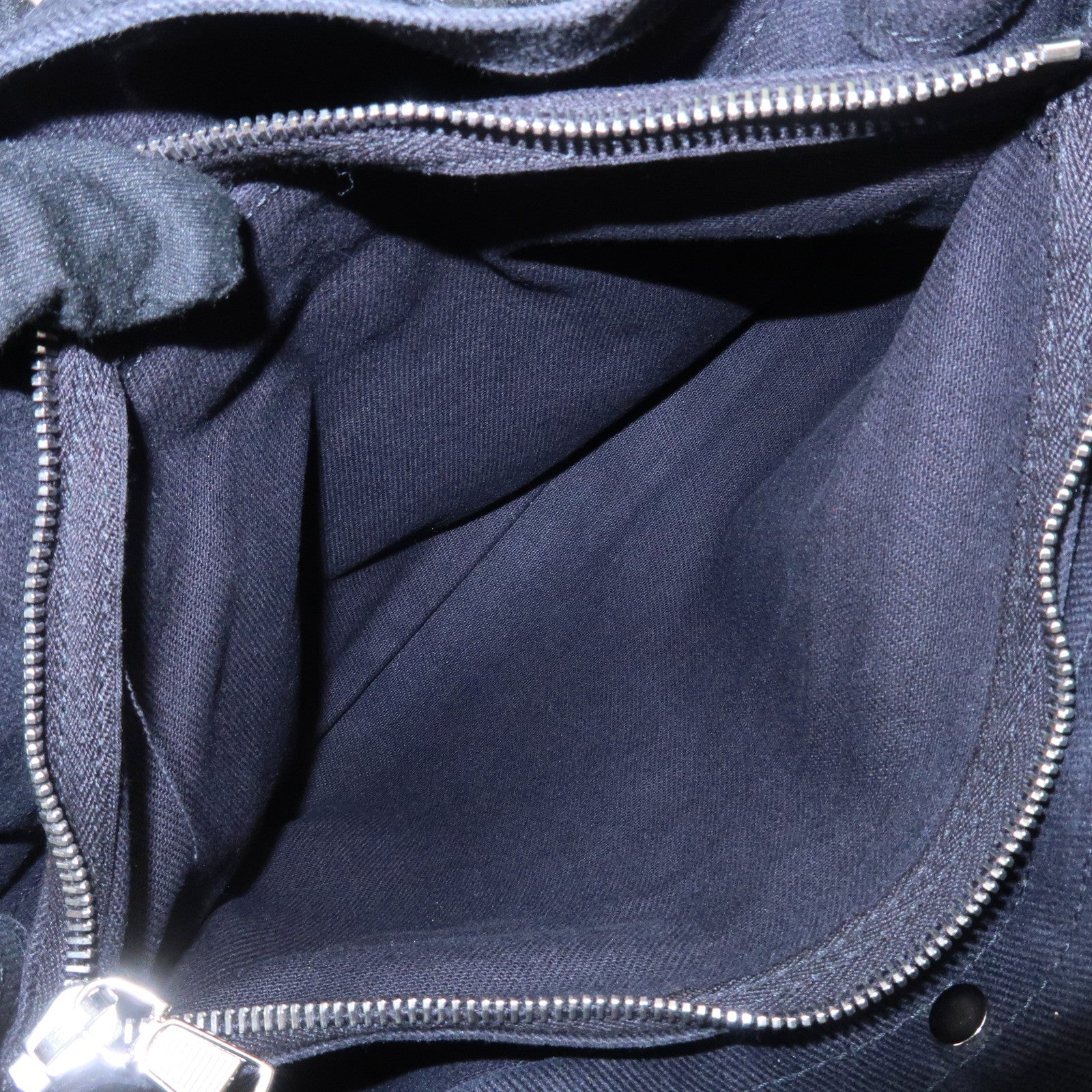 SAINT LAURENT PARIS Leather Canvas Muse Two Hand Shoulder Bag Black