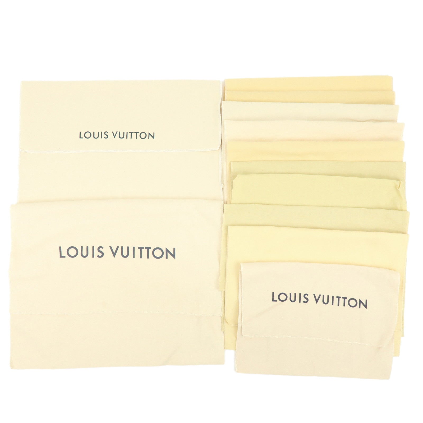 Louis Vuitton Set of 12 Dust Bag Storage Bag Flap Style Beige