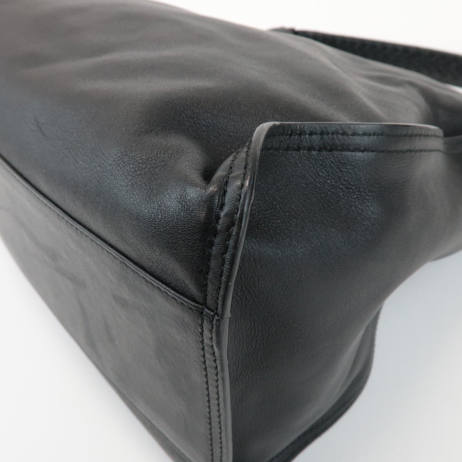 BOTTEGA VENETA Intrecciato Leather Shoulder Bag Black