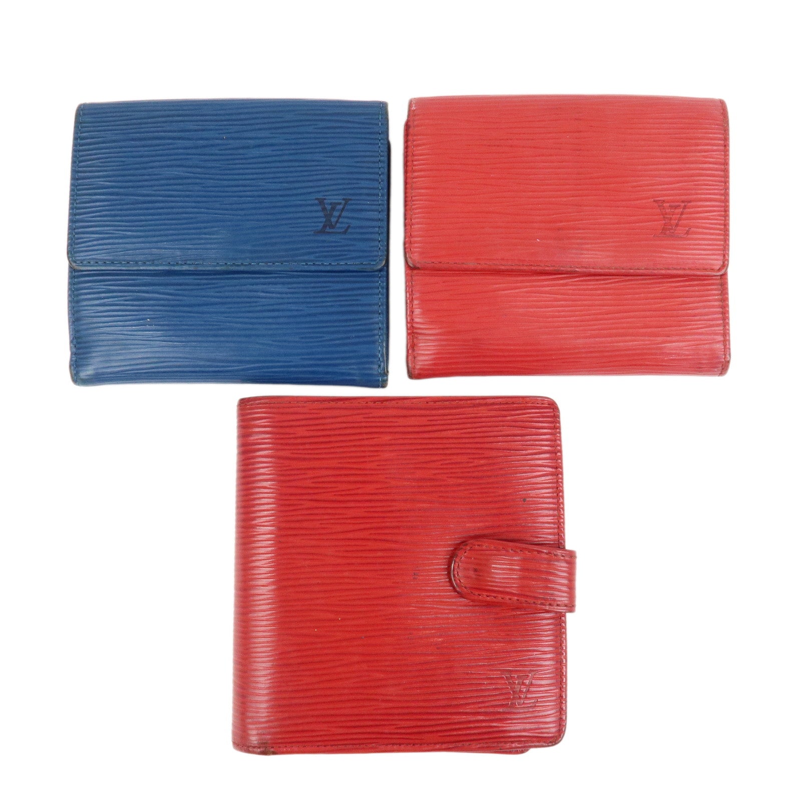 Louis Vuitton Epi Set of 3 Wallet Red Blue M63557/M63487/M63485