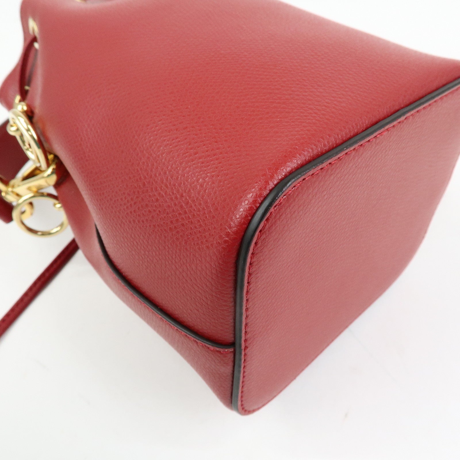 FENDI Mon Tresor Leather 2Way Bag Hand Bag Shoulder Bag Red 8BS010
