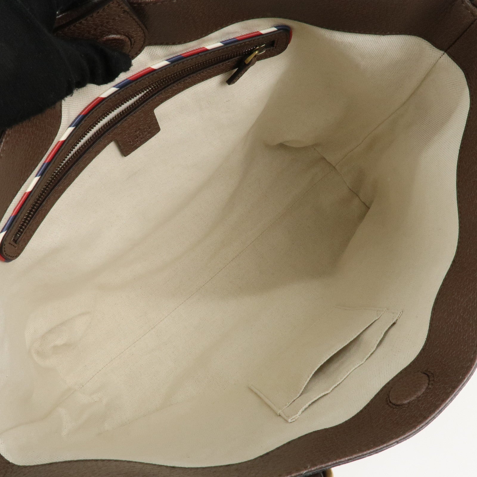 GUCCI GG Supreme Canvas Leather 2WAY Tote Bag Beige Brown 474085 Used