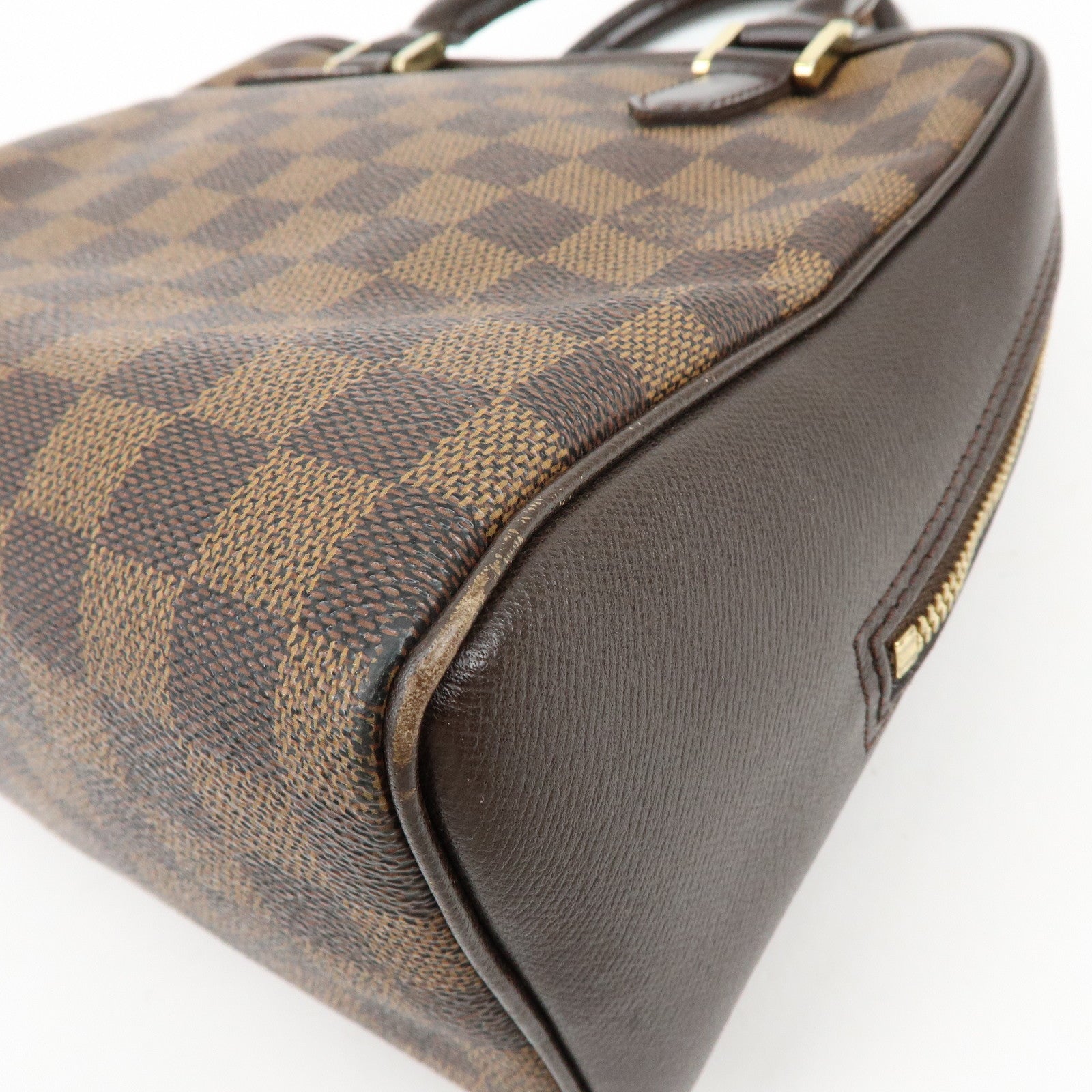 Louis Vuitton Damier Canvas Leather Triana Hand Bag Ebene N51155