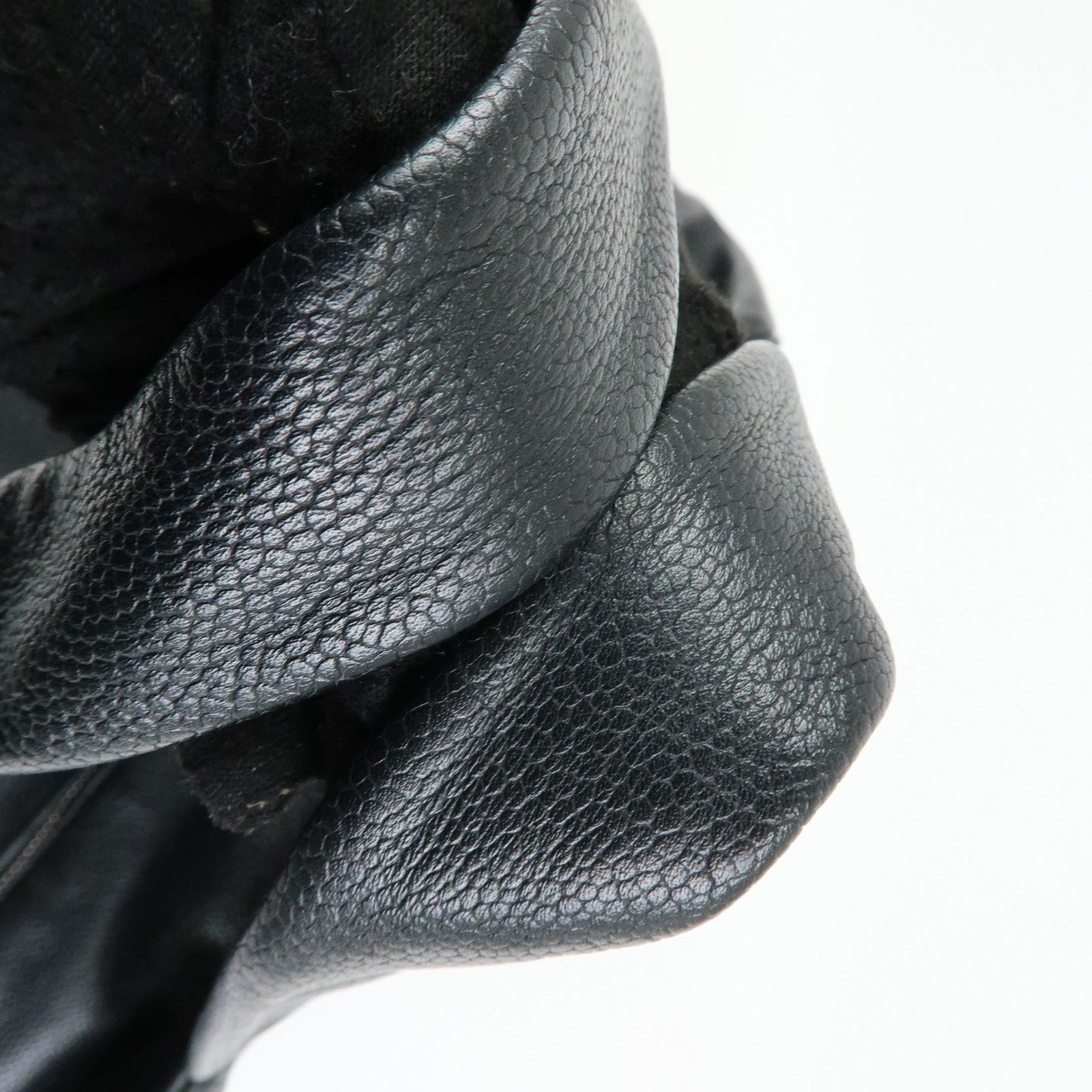 CHANEL COCO Mark Caviarskin Punching Boston Bag Hand Bag Black