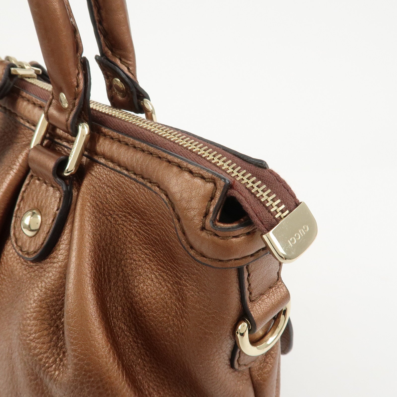 GUCCI Interlocking G Leather 2Way Bag Shoulder Bag Hand Bag 247902