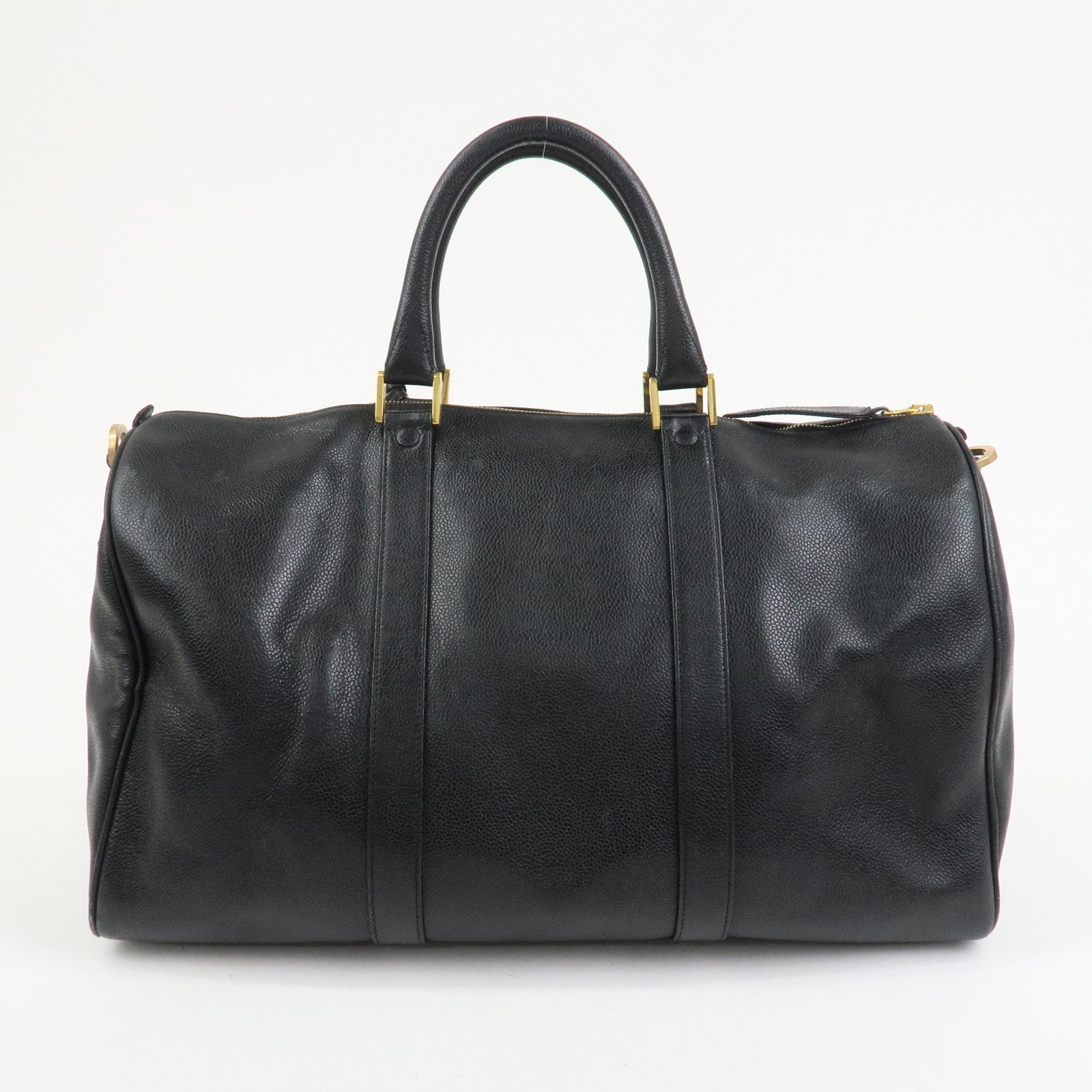 CHANEL COCO Mark Caviarskin Boston Bag Hand Bag Black