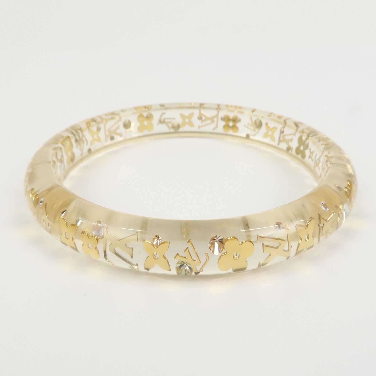 Louis Vuitton Bracelet Inclusion TPM Bangle Transparent Gold M65866