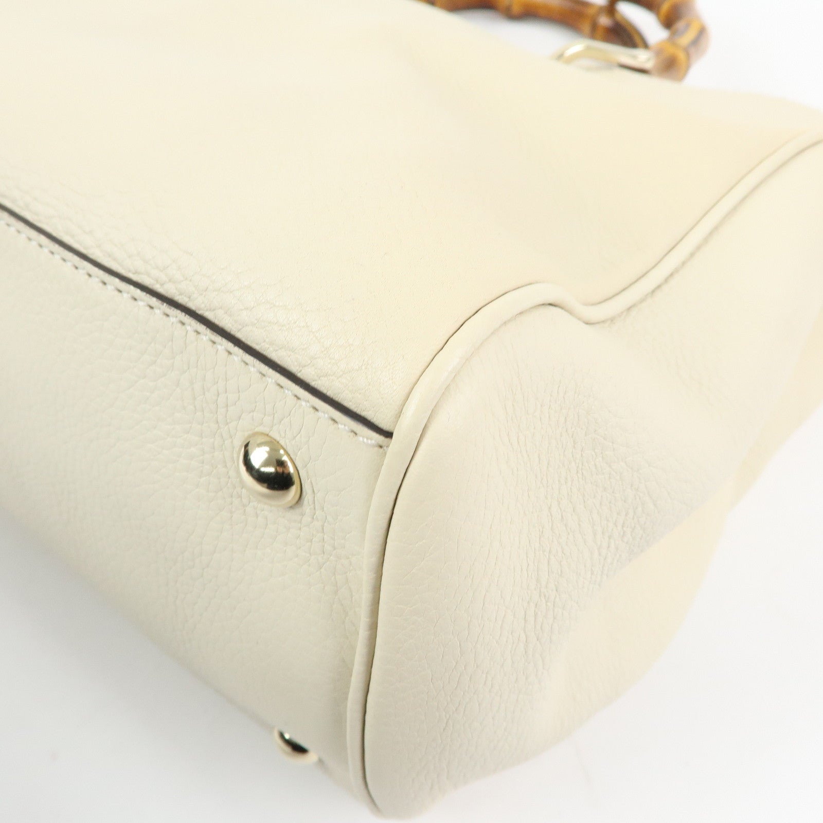 GUCCI Bamboo Shopper Medium 2Way Bag Shoulder Bag Ivory 323660