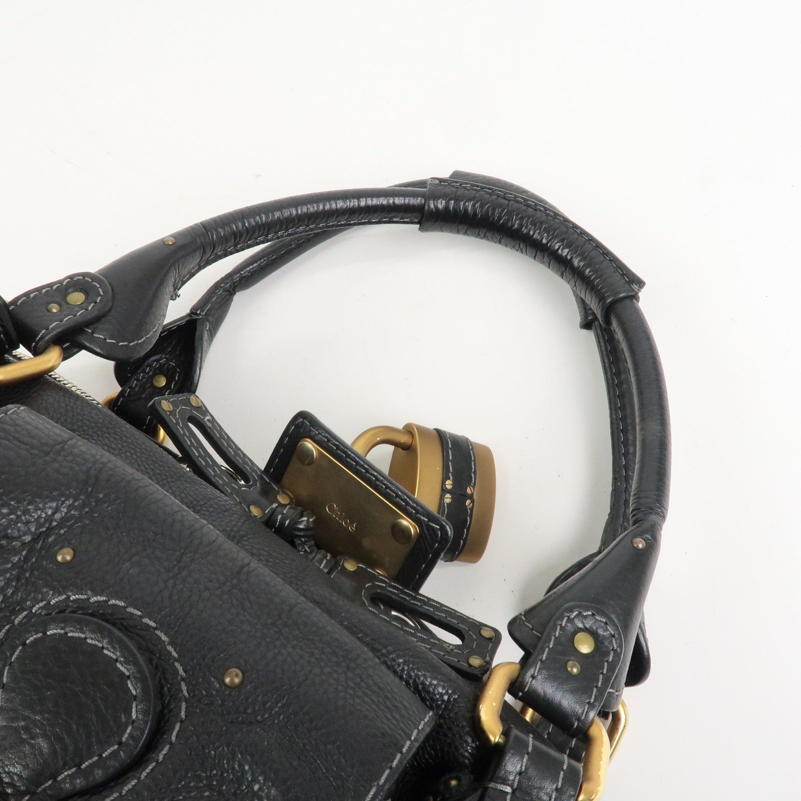 Chloe Paddington Leather Hand Bag Shoulder Bag Black