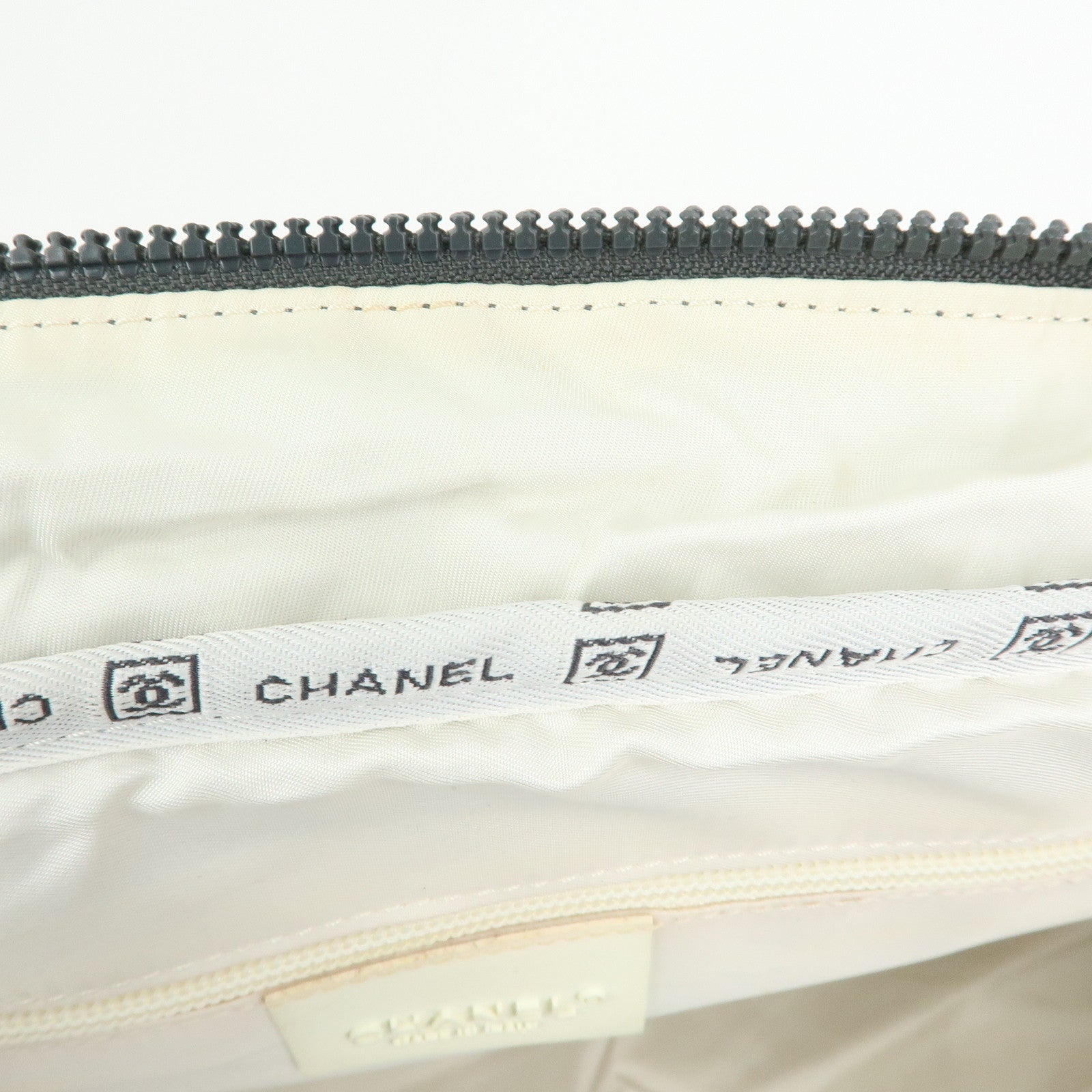 CHANEL Sports Line COCO Mark Nylon Boston Hand Shoulder Bag Gray