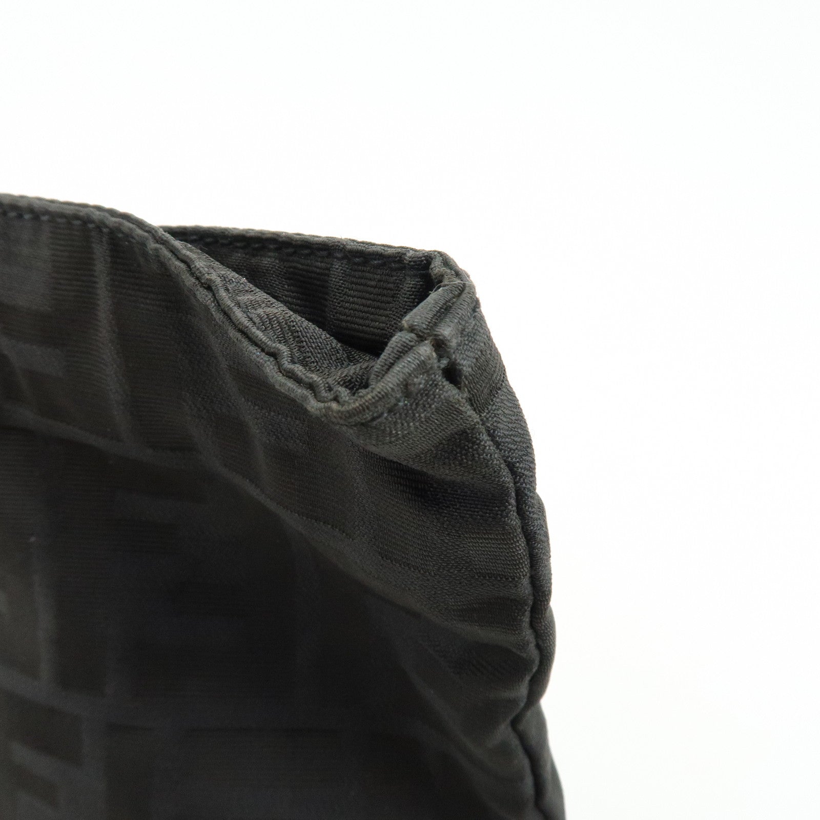 FENDI Zucca Canvas Leather Tote Bag Shoulder Bag Black 15785